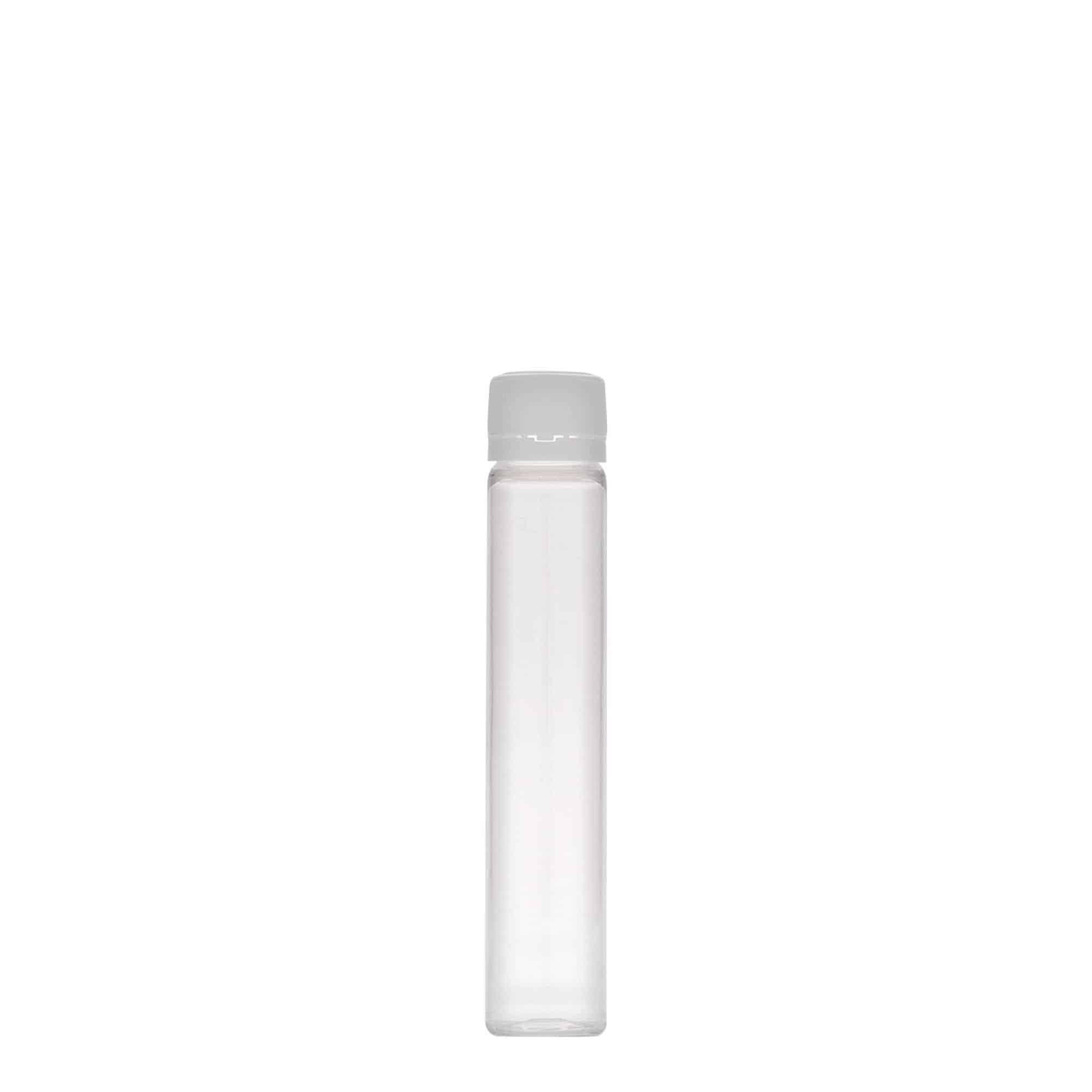 25 ml PET-rør, plast, åpning: skrukork