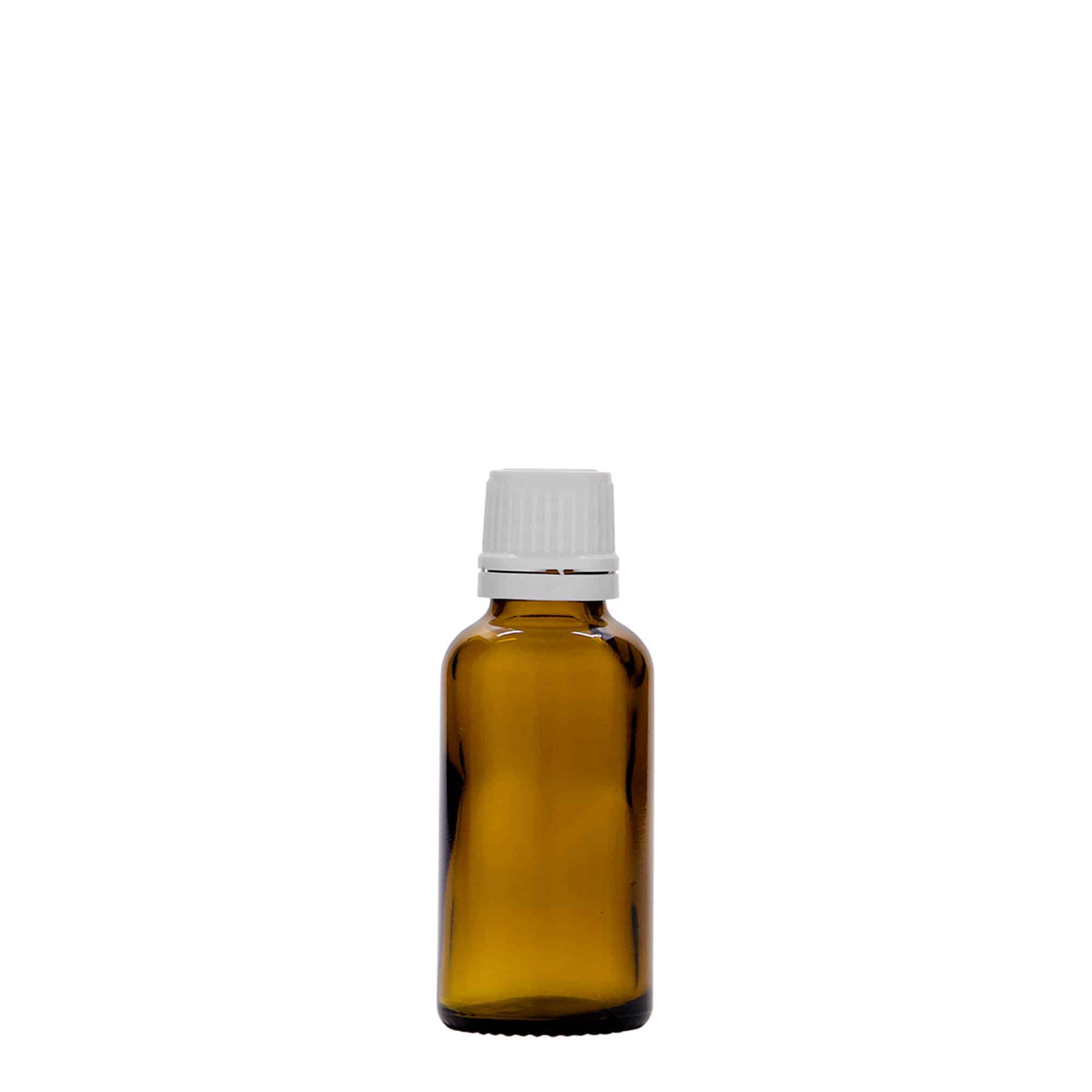 30 ml medisinflaske, glass, brun, åpning: DIN 18