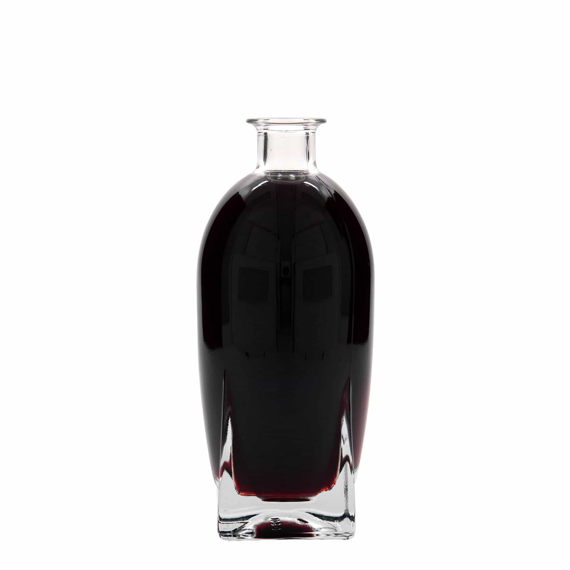 500 ml glassflaske "Zino", kvadratisk, åpning: Kork