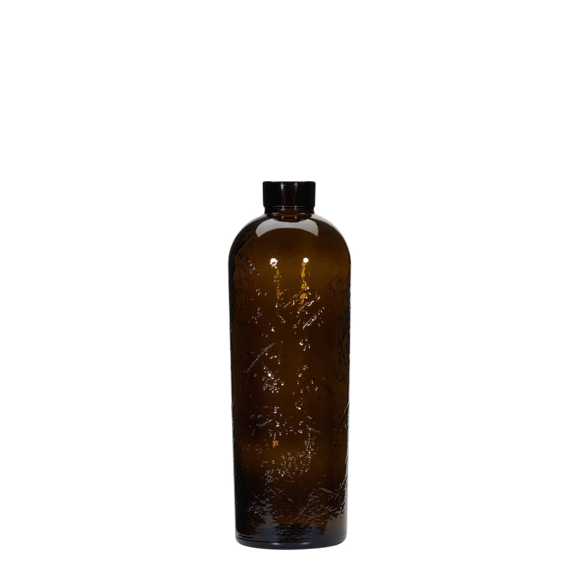 700 ml vilt laget glassflaske 'Natural', brun, åpning: kork