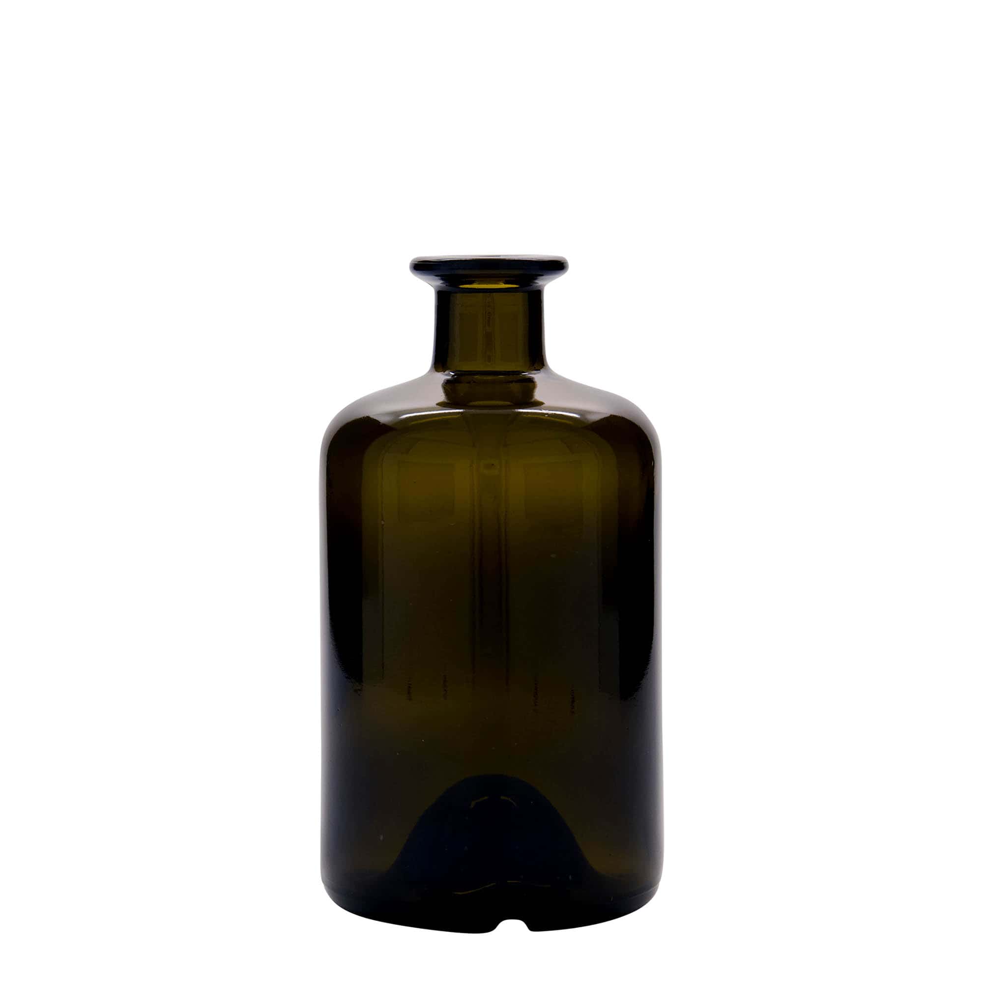 500 ml apotekerglassflaske, antikkgrønn, åpning: Kork 500 ml apotekerglassflaske, antikkgrønn, åpning: Kork