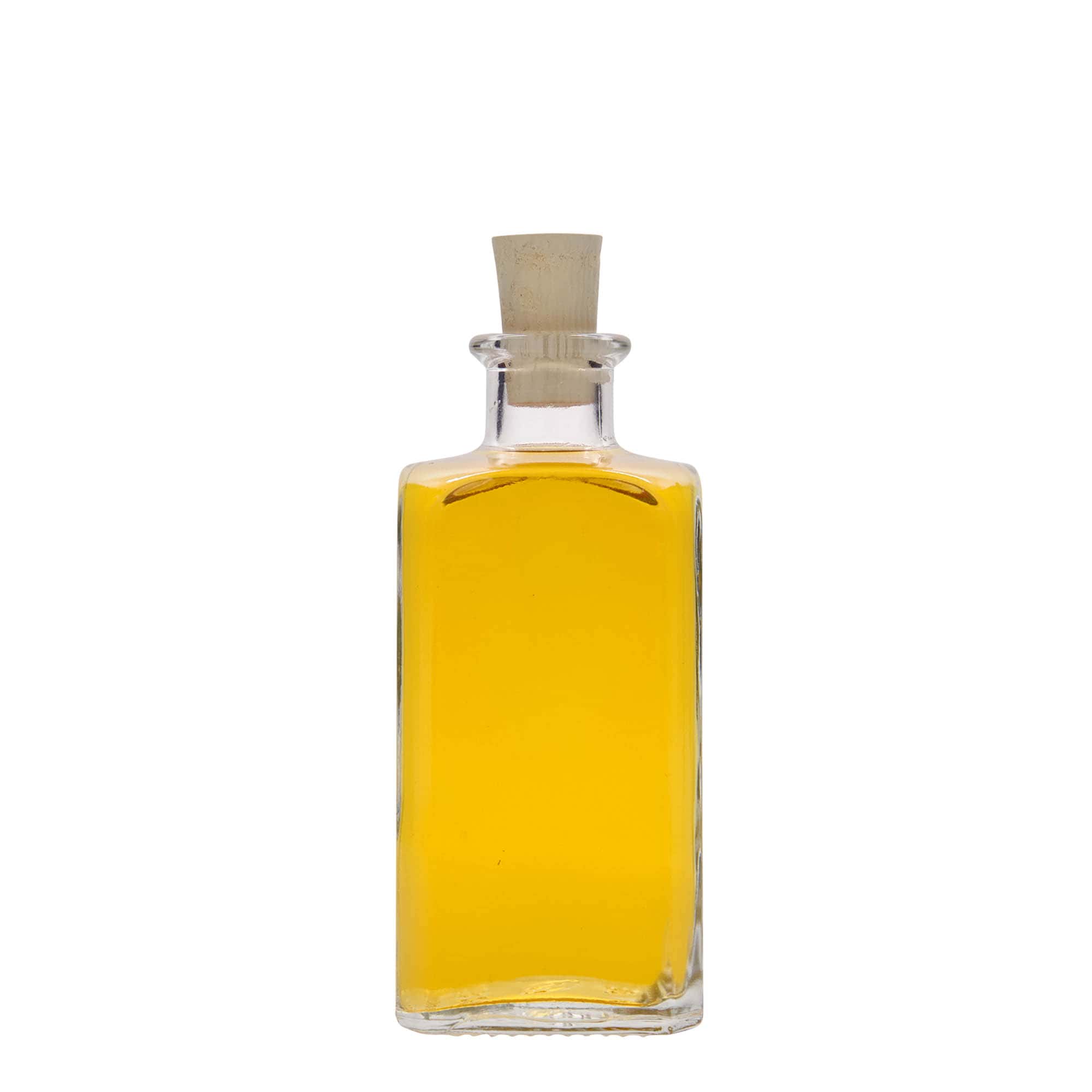 250 ml glassflaske Apotheker Carré, firkantet, åpning: kork