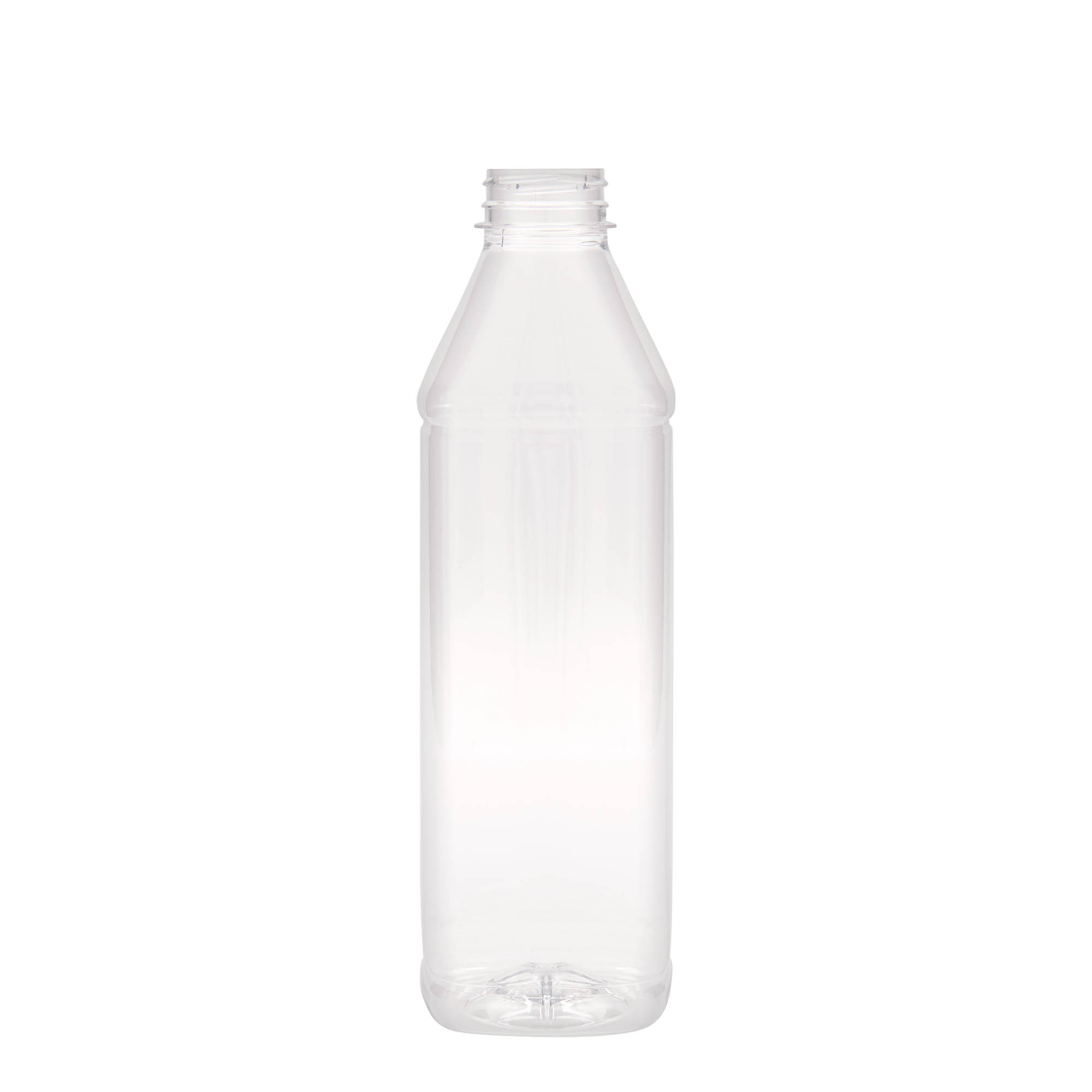 1.000 ml PET-flaske 'Milk and Juice Carré', firkantet, plast, åpning: 38 mm 1.000 ml PET-flaske 'Milk and Juice Carré', firkantet, plast, åpning: 38 mm