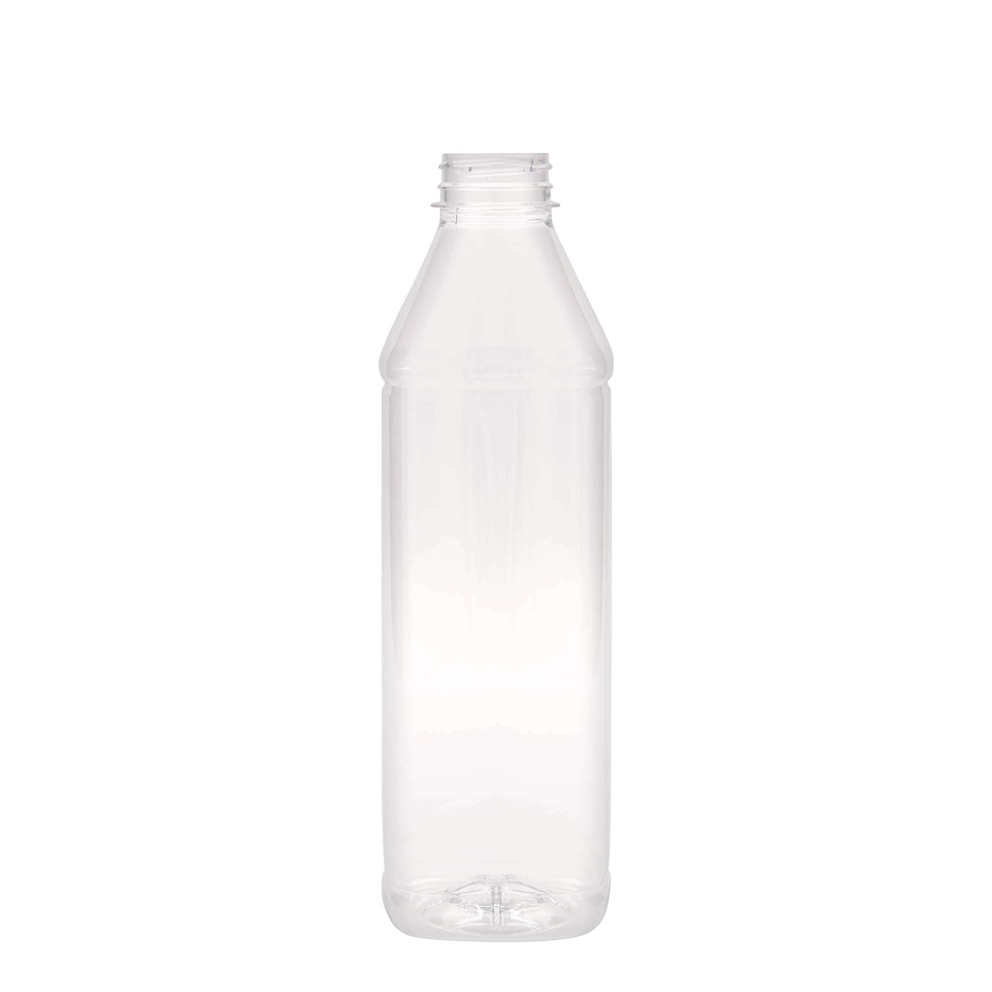 1.000 ml PET-flaske 'Milk and Juice Carré', firkantet, plast, åpning: 38 mm 1.000 ml PET-flaske 'Milk and Juice Carré', firkantet, plast, åpning: 38 mm