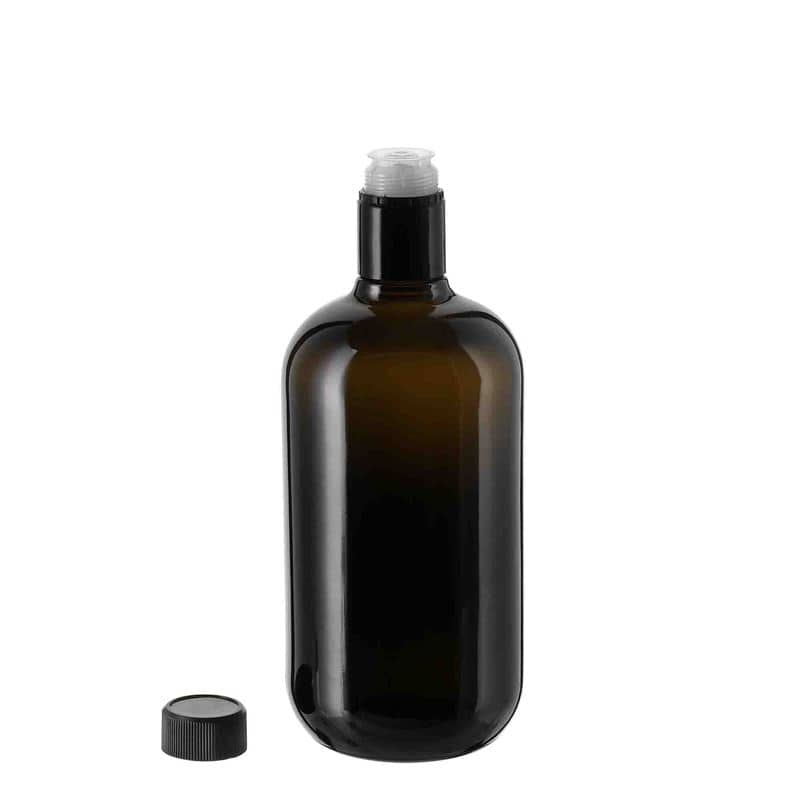 750 ml eddik-/oljeflaske "Biolio", glass, antikkgrønn, åpning: DOP