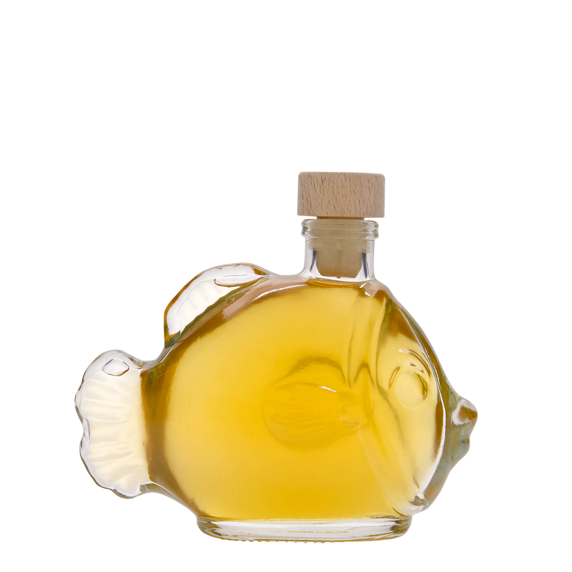 200 ml glassflaske 'Fisk', åpning: kork
