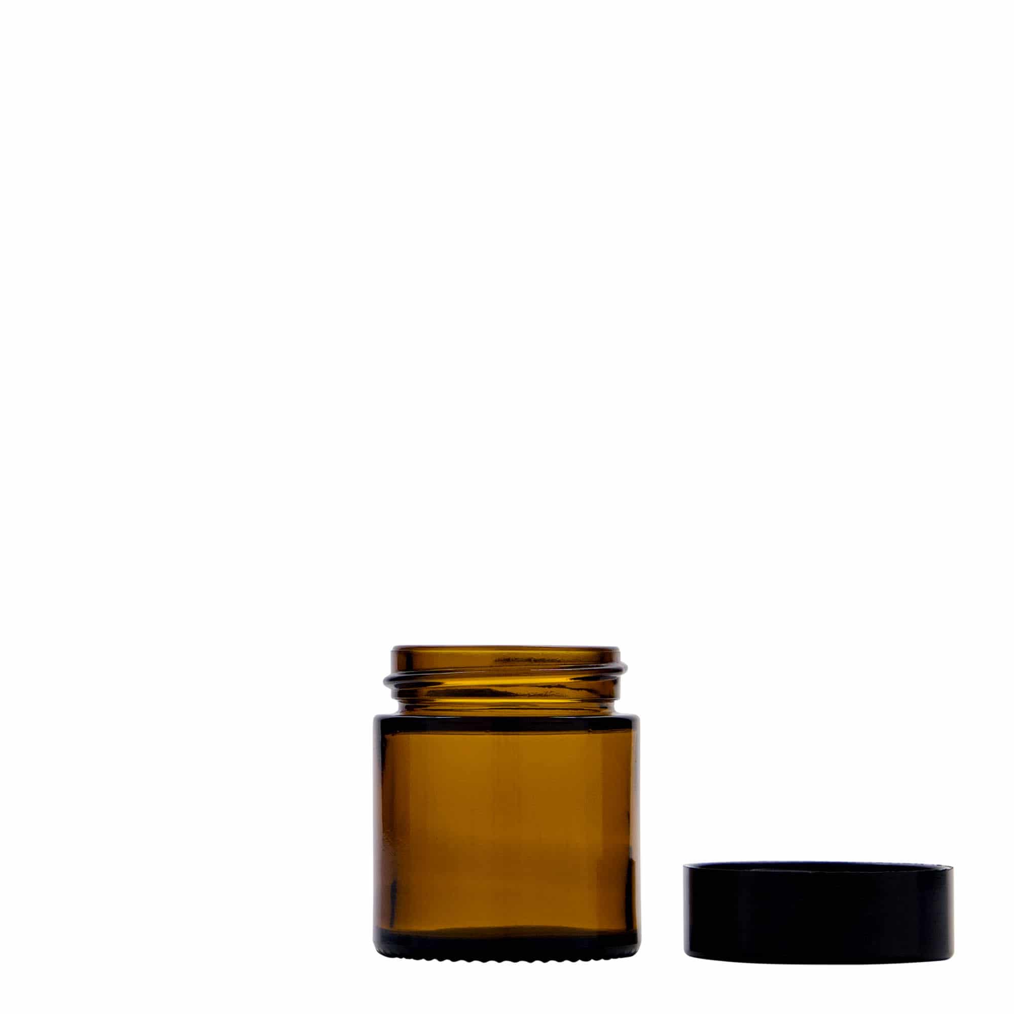 30 ml krukke 'Brown Line', glass, brun, åpning: skrukork