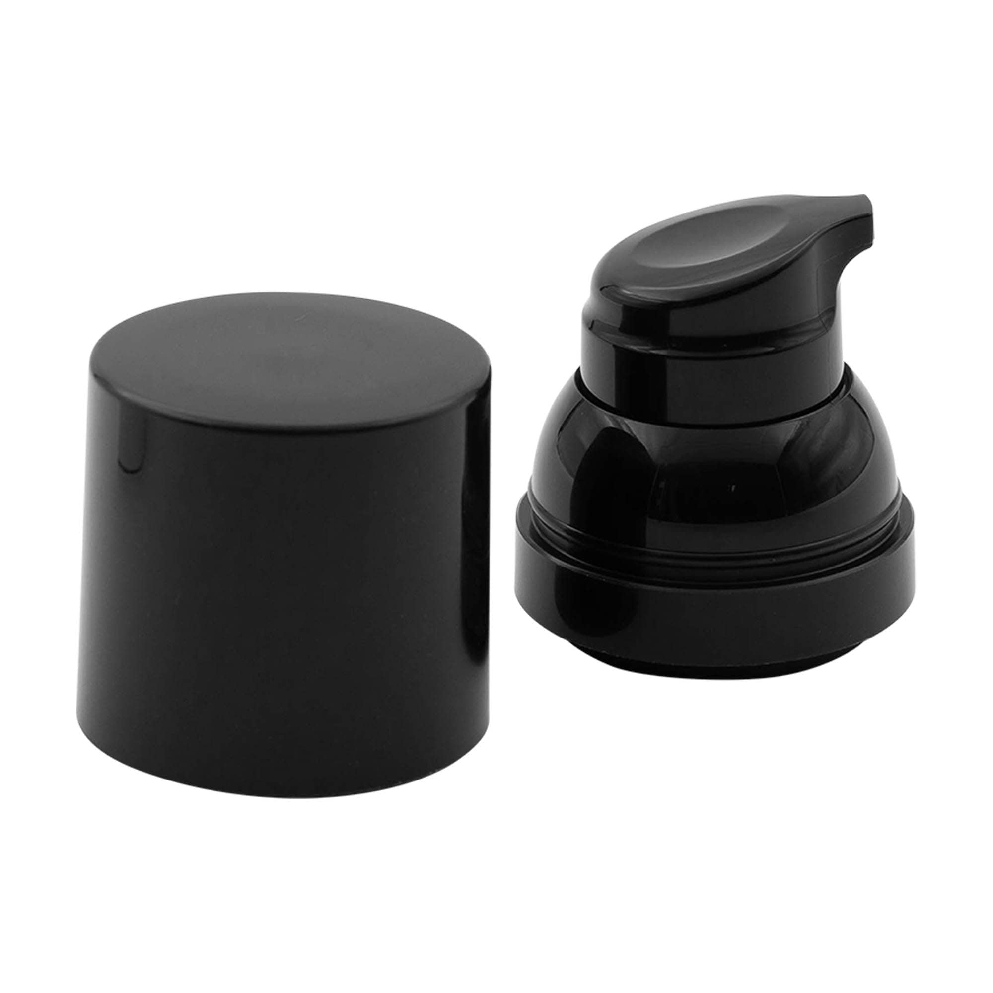 Airless dispenser pumpehode „Mezzo“, type D, PP-plast, svart med svart hette