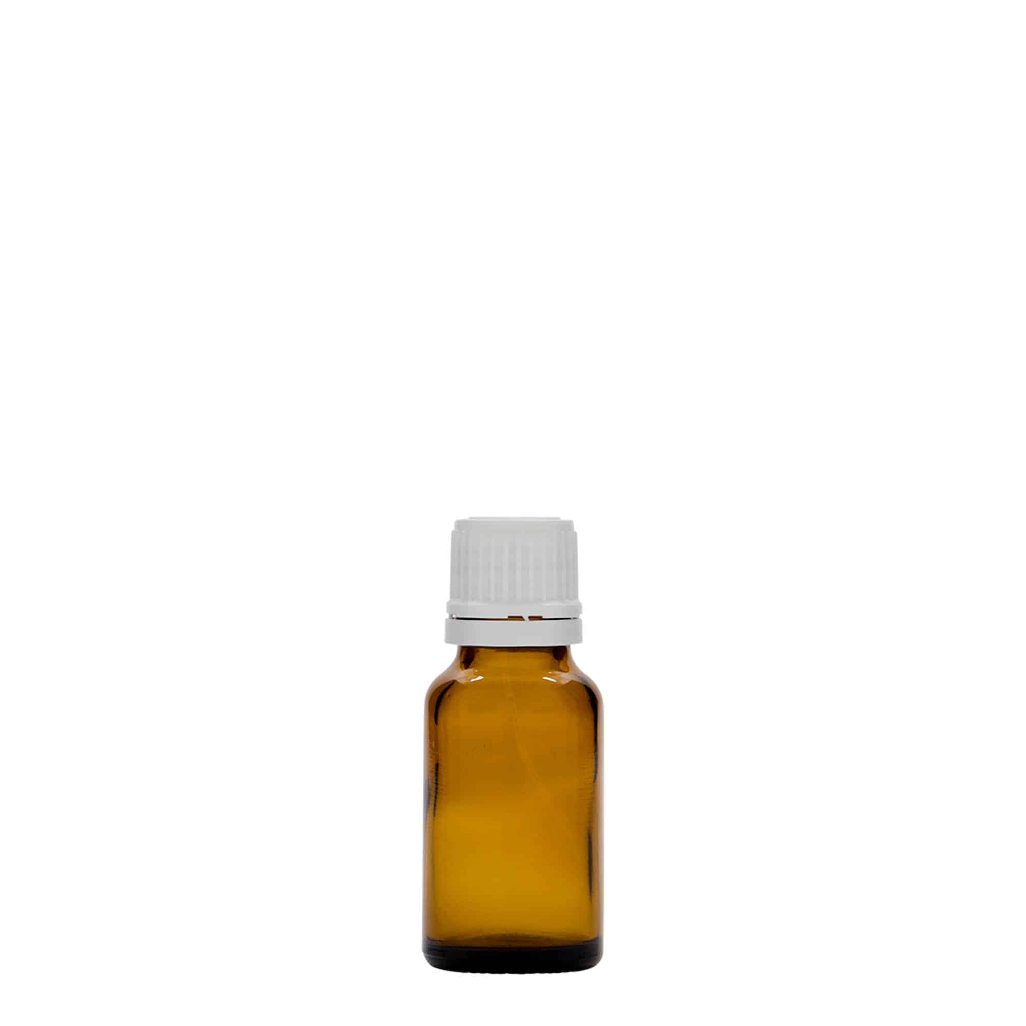 15 ml medisinflaske, glass, brun, åpning: DIN 18