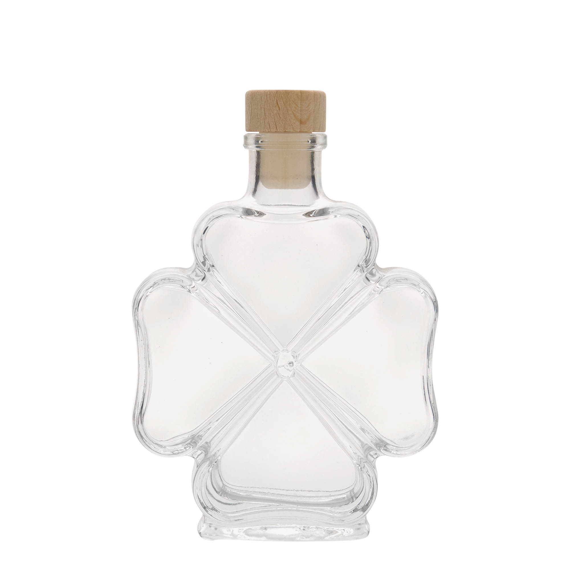 200 ml glassflaske 'Kløverblad', åpning: kork