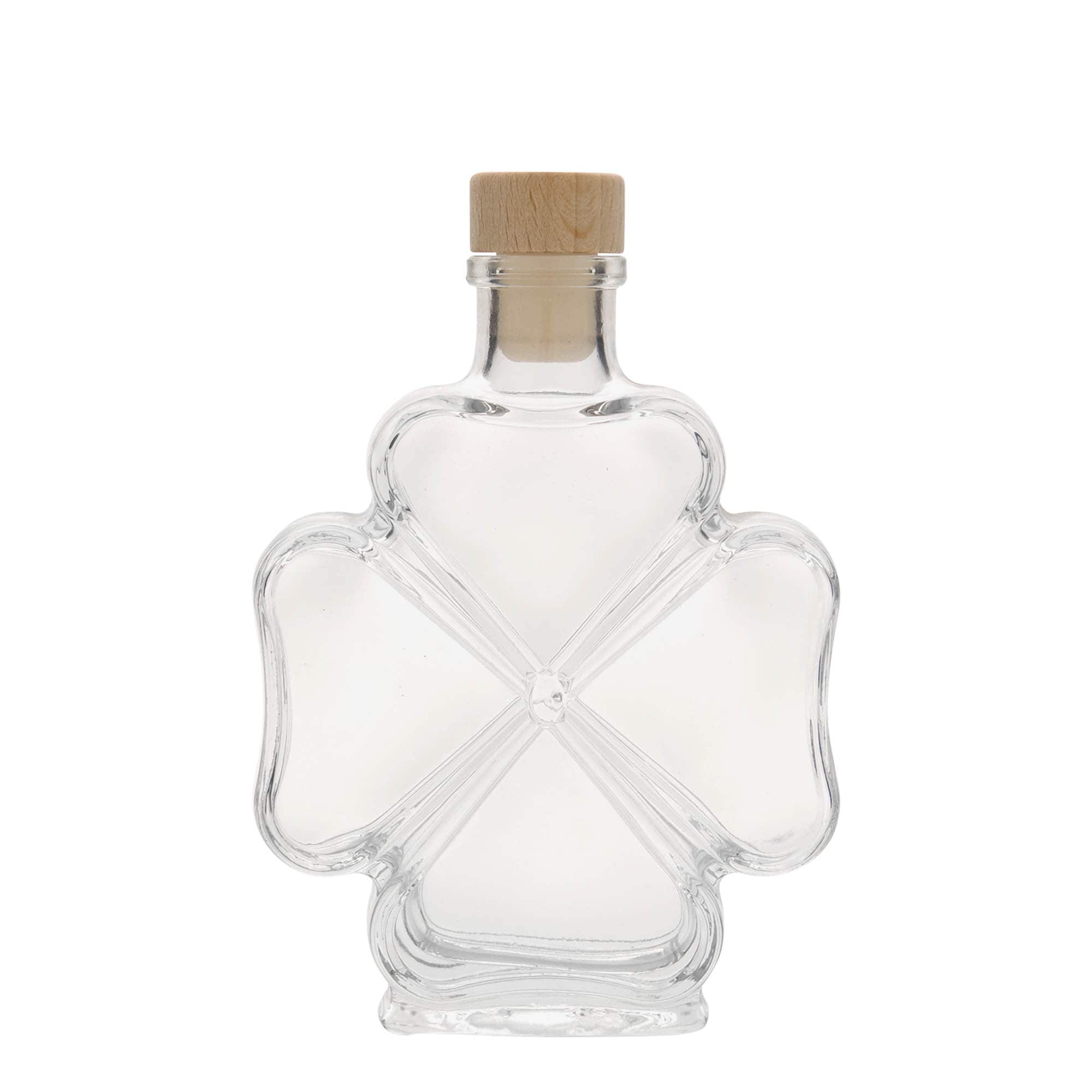 200 ml glassflaske 'Kløverblad', åpning: kork