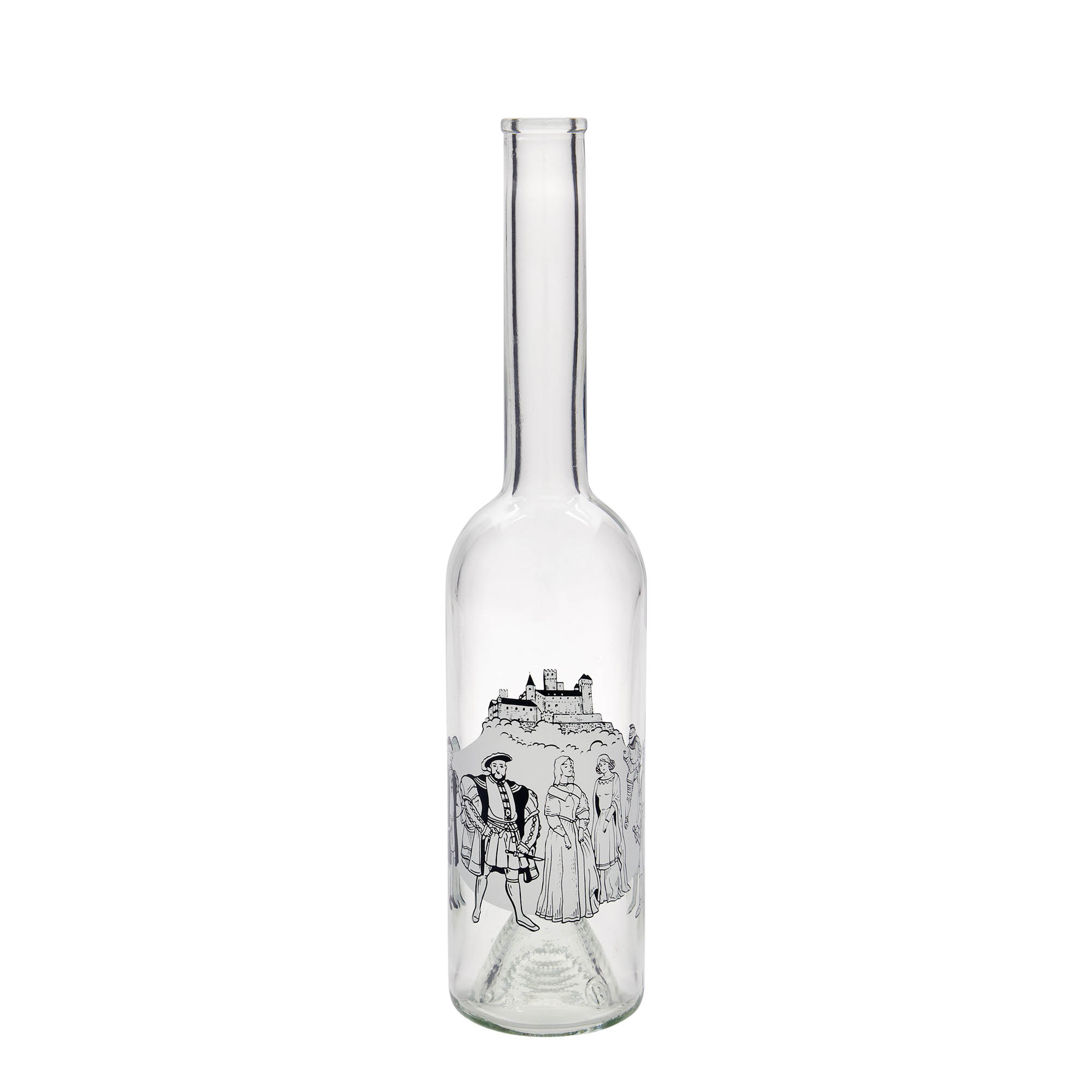 500 ml glassflaske 'Opera', motiv: middelalder, åpning: kork