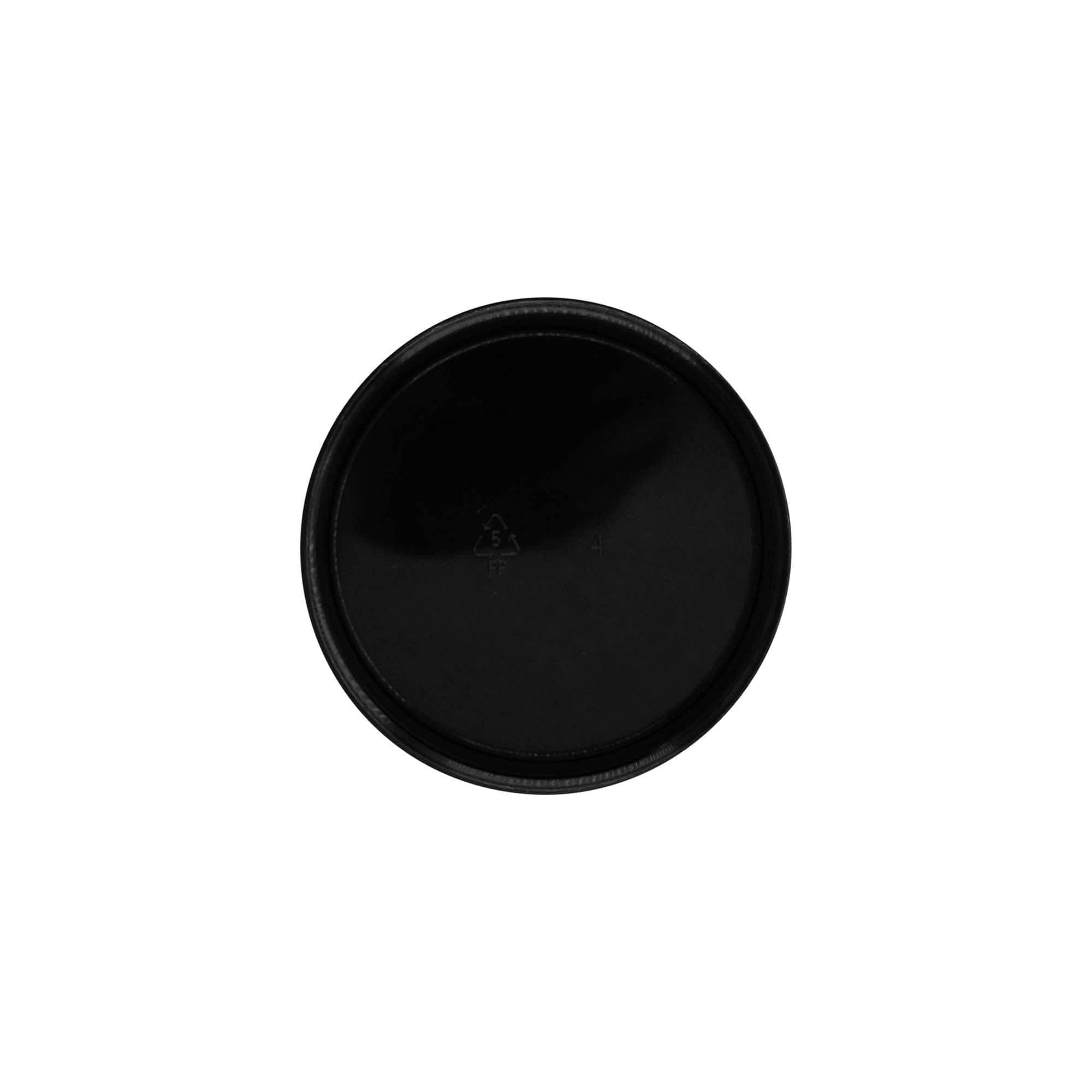 Skrukork, PP-plast, svart, for åpning: 70/400