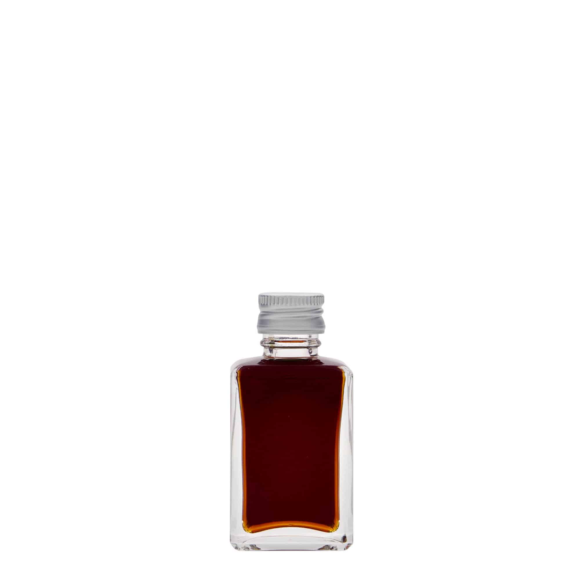 30 ml glassflaske 'Tamme', firkantet, åpning: PP 18