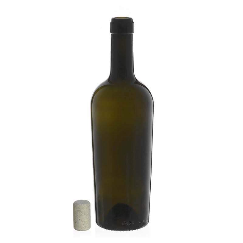 750 ml vinflaske 'Imperiale', antikkgrønn, munn: kork
