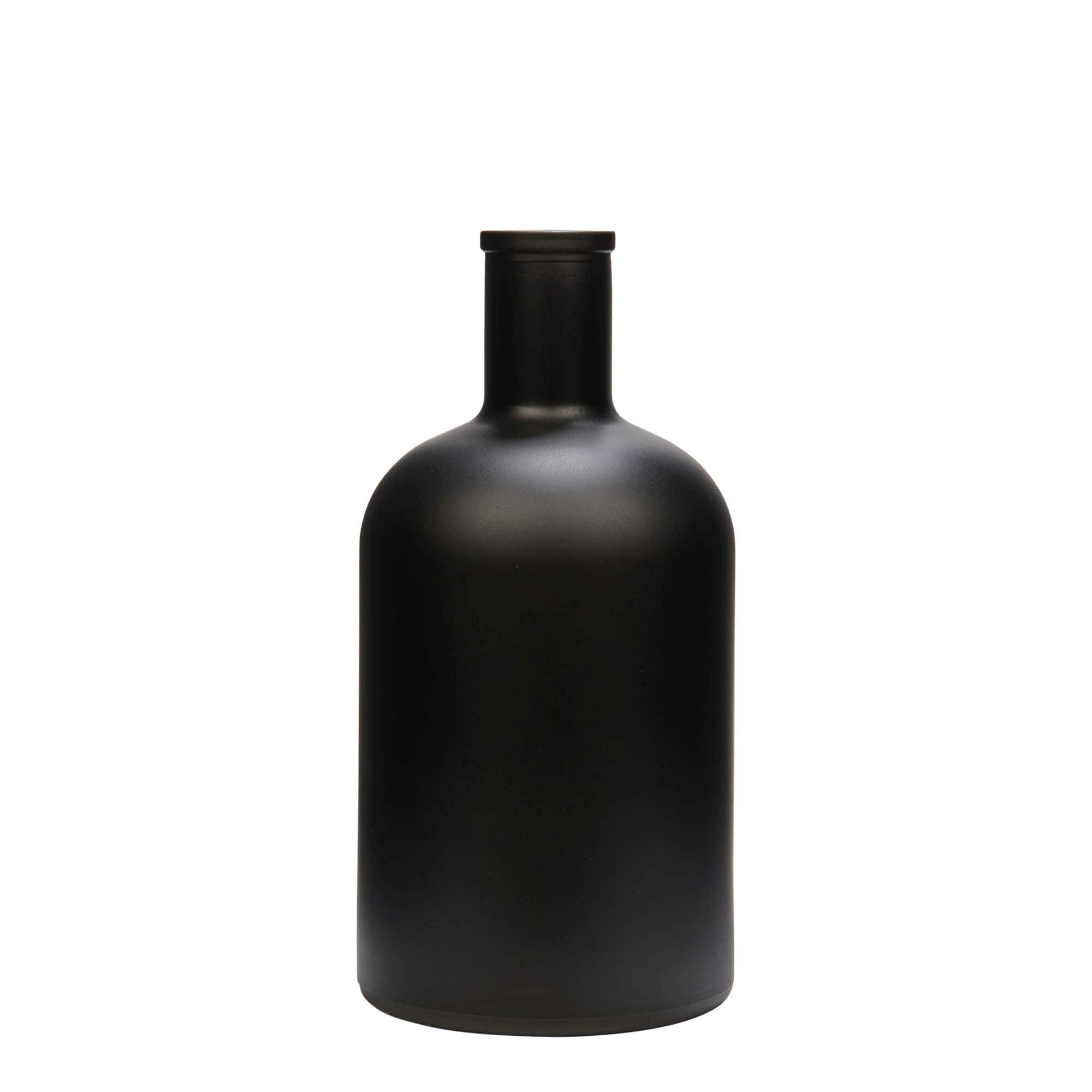 700 ml glassflaske 'Gerardino', svart, åpning: kork