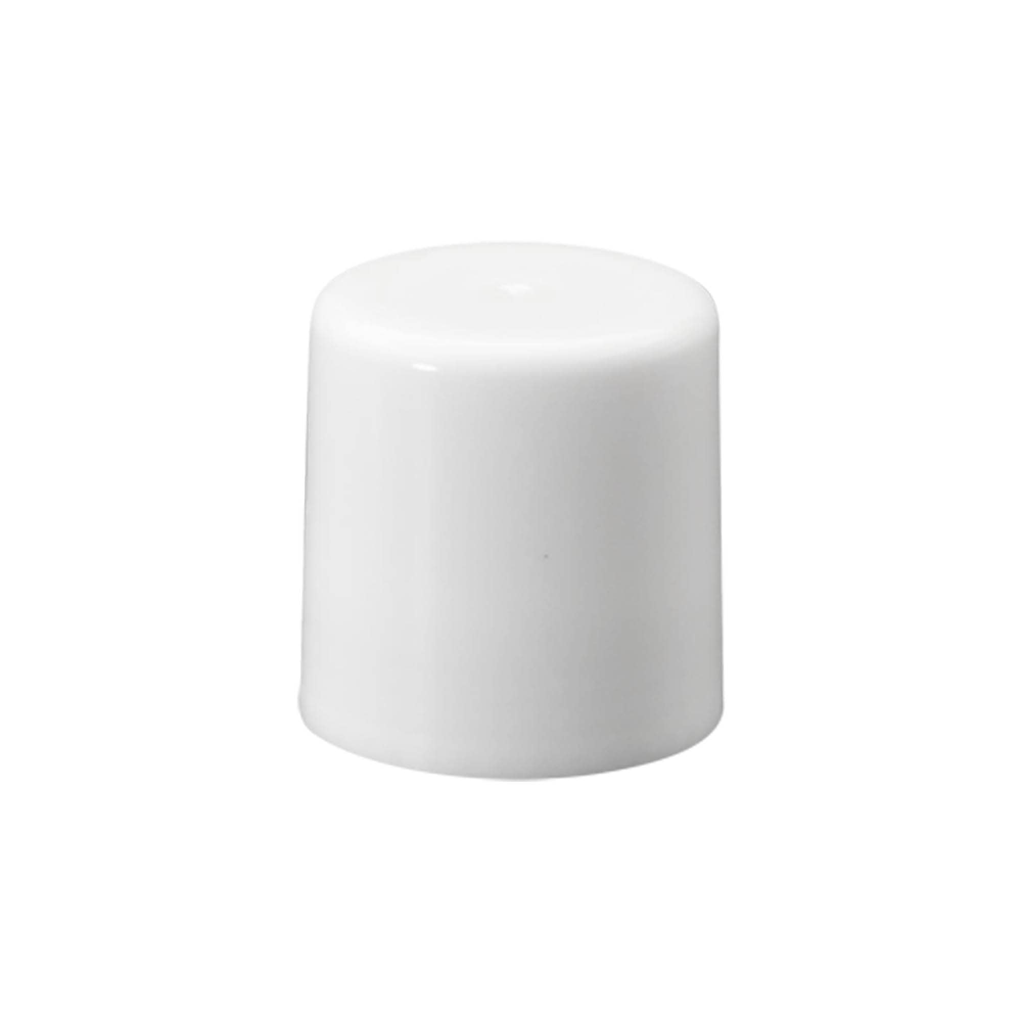 Kappe for 50 ml roll-on-flaske, PP-plast, hvit, for åpning: skrukork