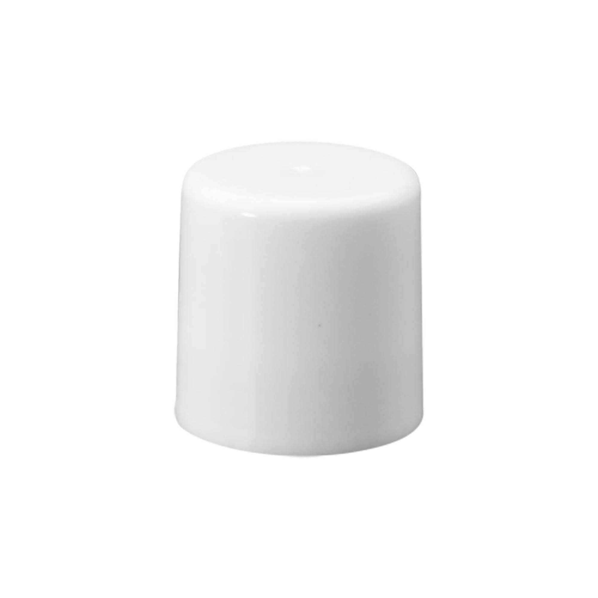 Kappe for 50 ml roll-on-flaske, PP-plast, hvit, for åpning: skrukork