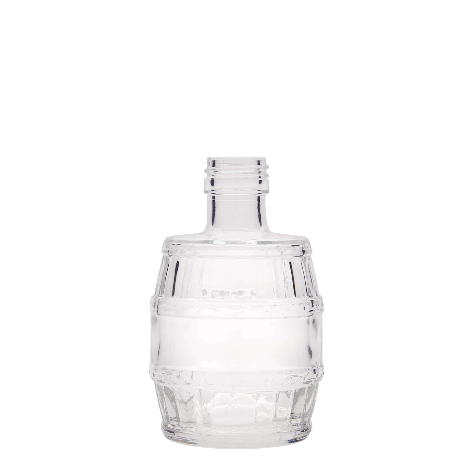 200 ml glassflaske 'Tønne', munn: PP 28