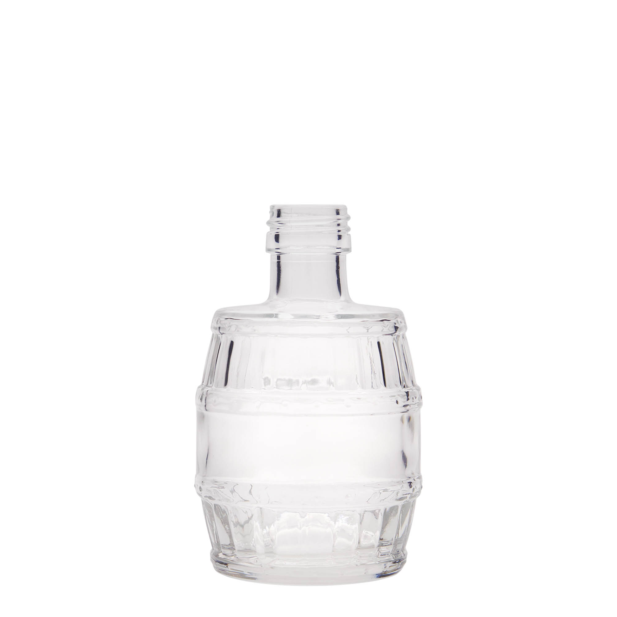 200 ml glassflaske 'Tønne', munn: PP 28 200 ml glassflaske 'Tønne', munn: PP 28