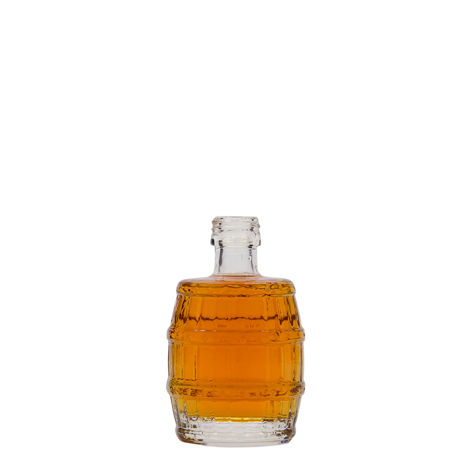 50 ml glassflaske 'Tønne', åpning: PP 18