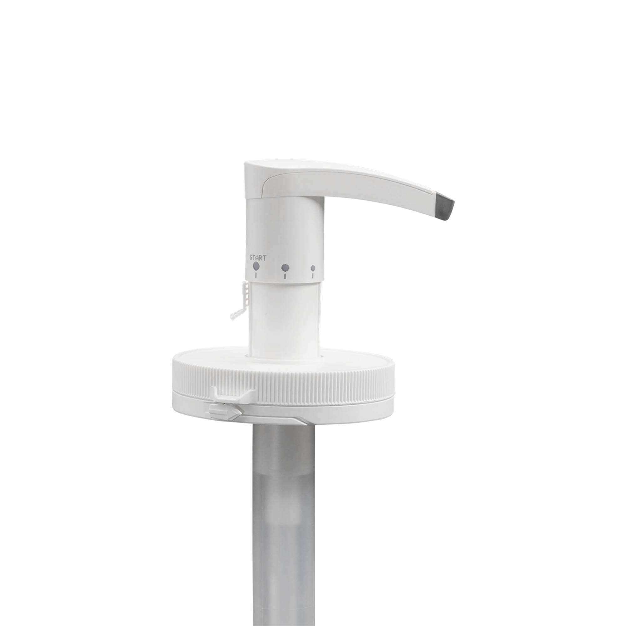 Dispenserpumpe for 655 ml 'Securibox', PE-plast, hvit, for åpning: Skrukork