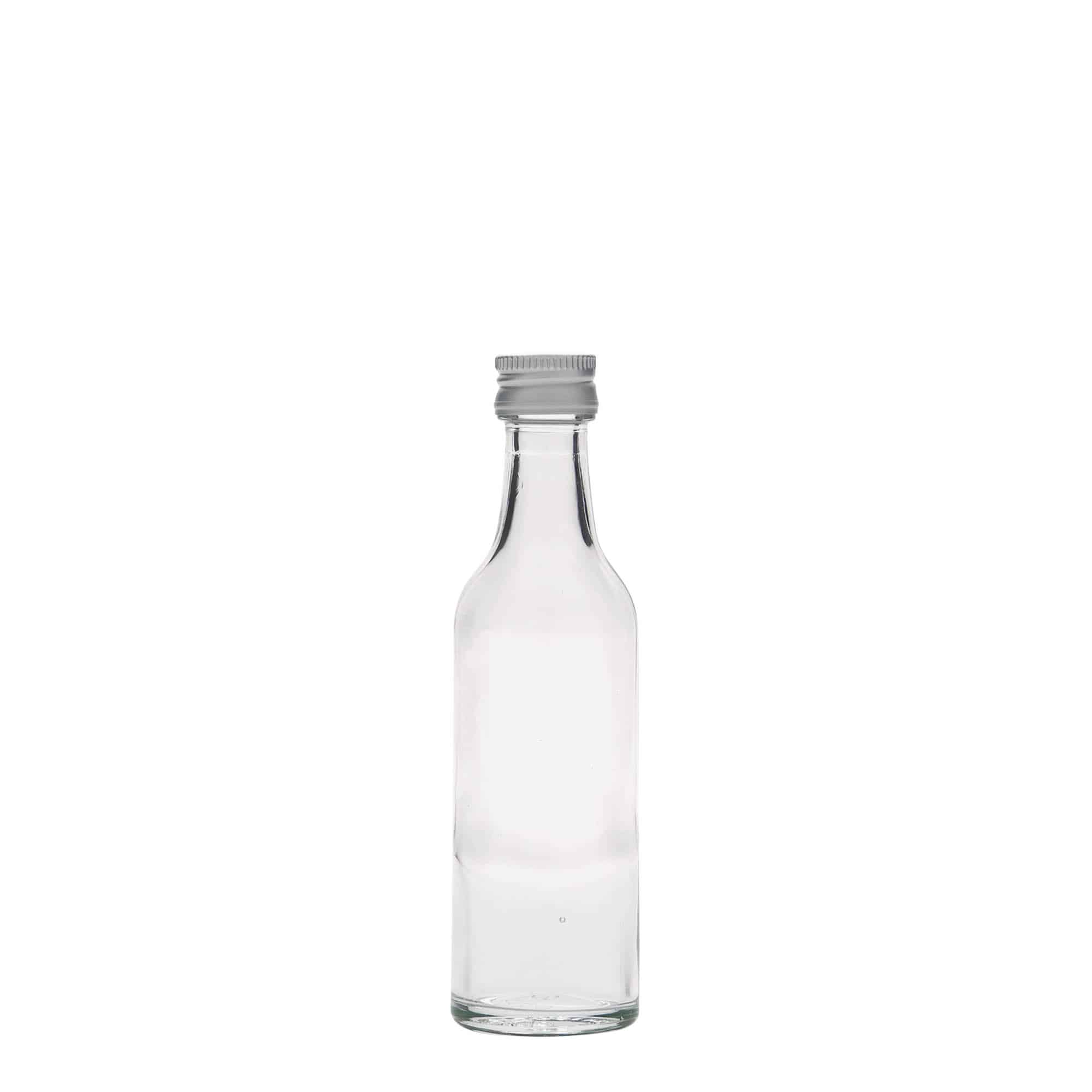 50 ml glassflaske rett hals, åpning: PP 28