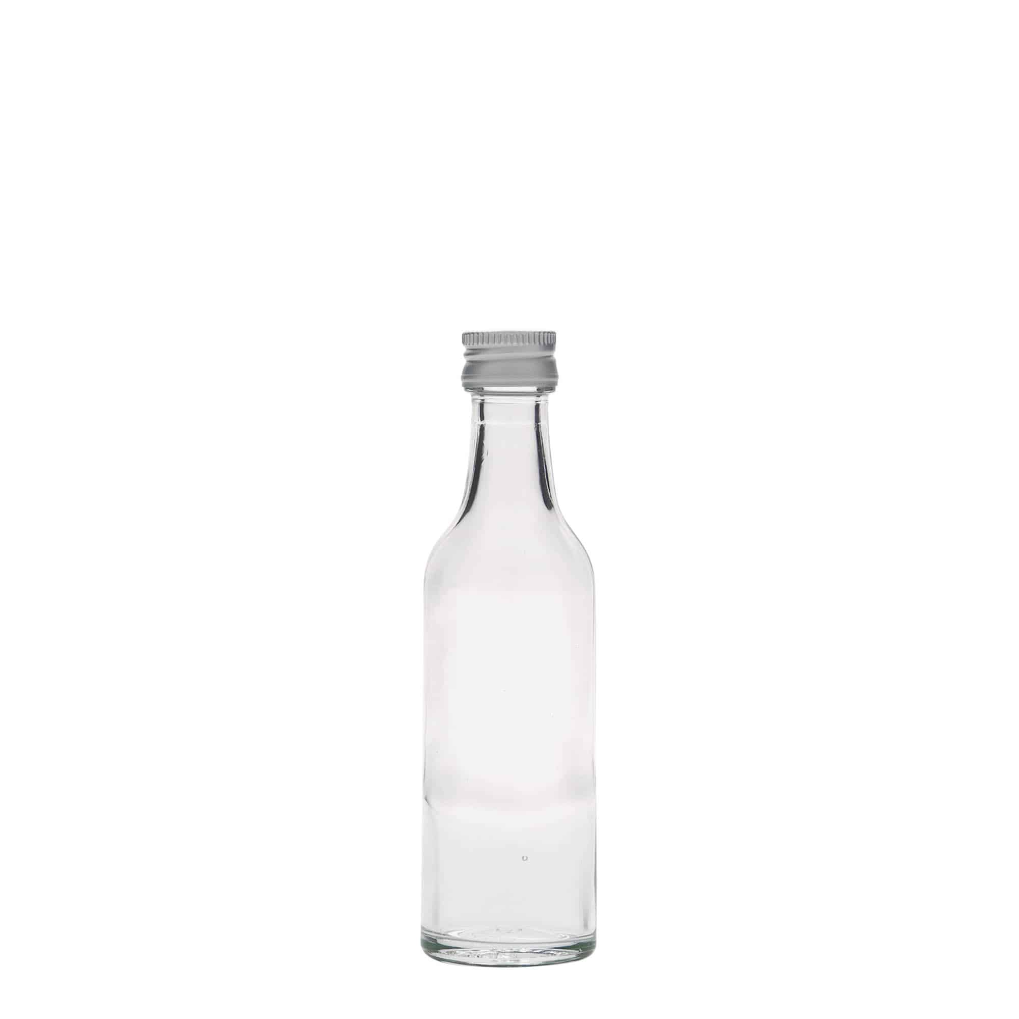 50 ml glassflaske med rett hals, åpning: PP 18