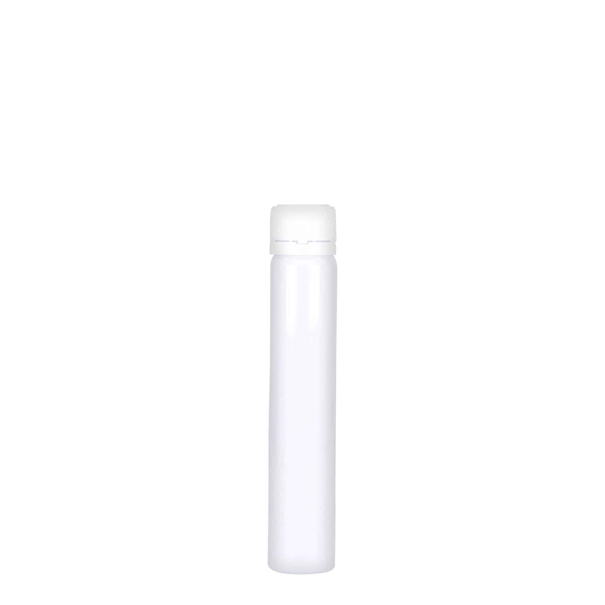 25 ml PET-rør, plast, hvit, åpning: Skrulokk