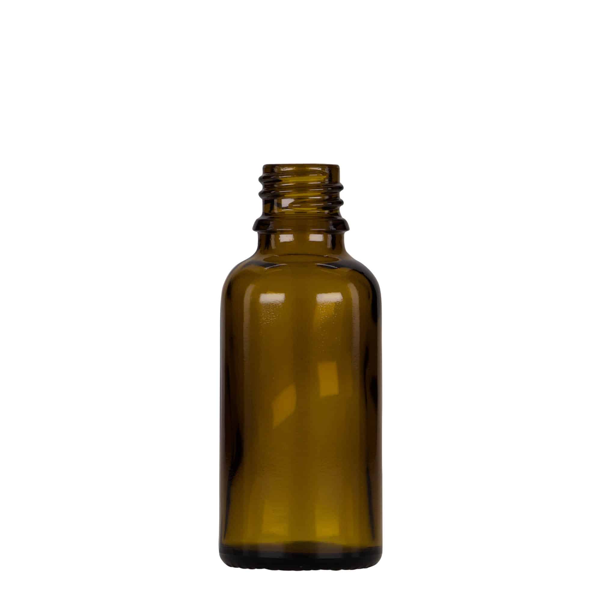 30 ml pipetteflaske medisin, glass, brun-svart, åpning: DIN 18