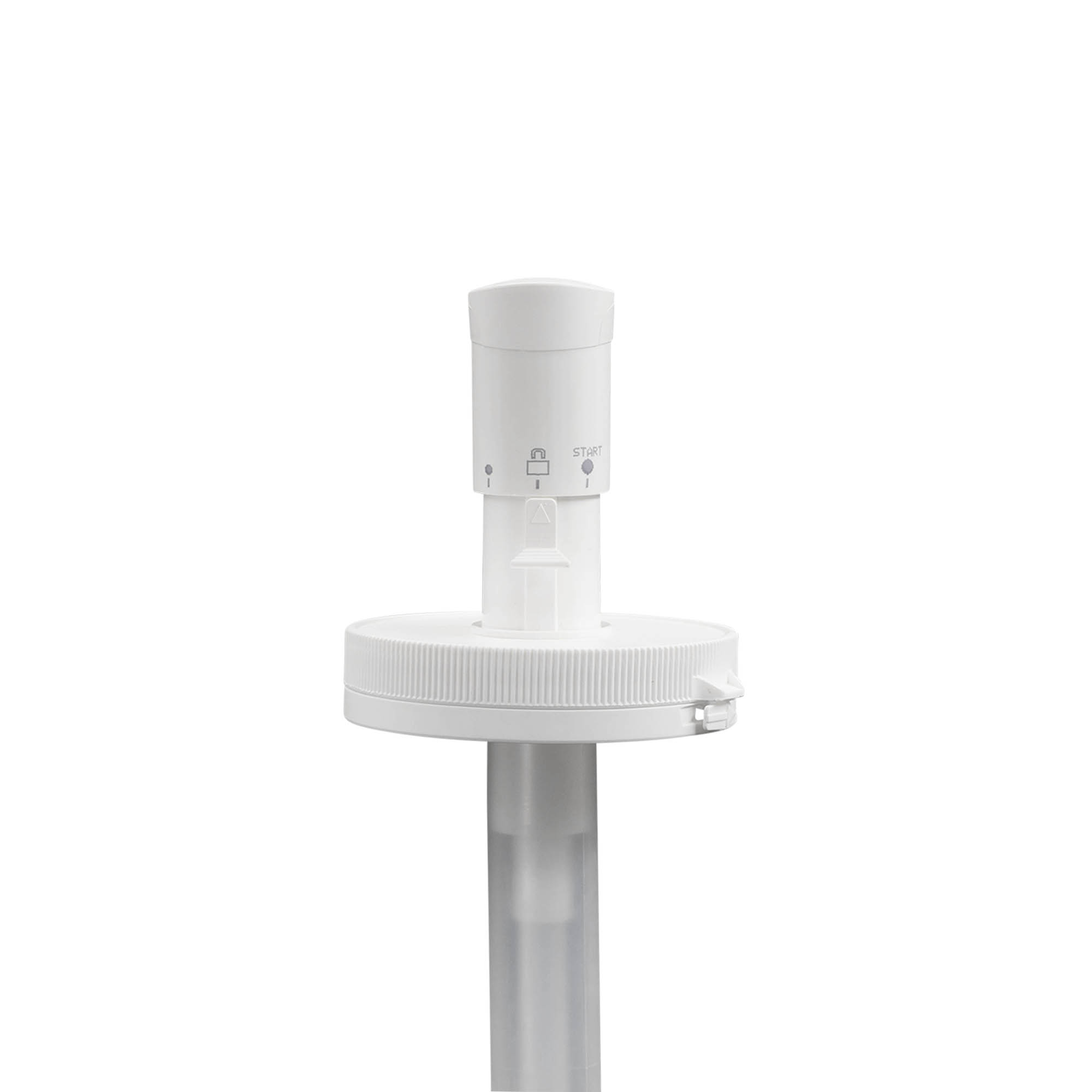 Dispenserpumpe for 655 ml 'Securibox', PE-plast, hvit, for åpning: Skrukork Dispenserpumpe for 655 ml 'Securibox', PE-plast, hvit, for åpning: Skrukork