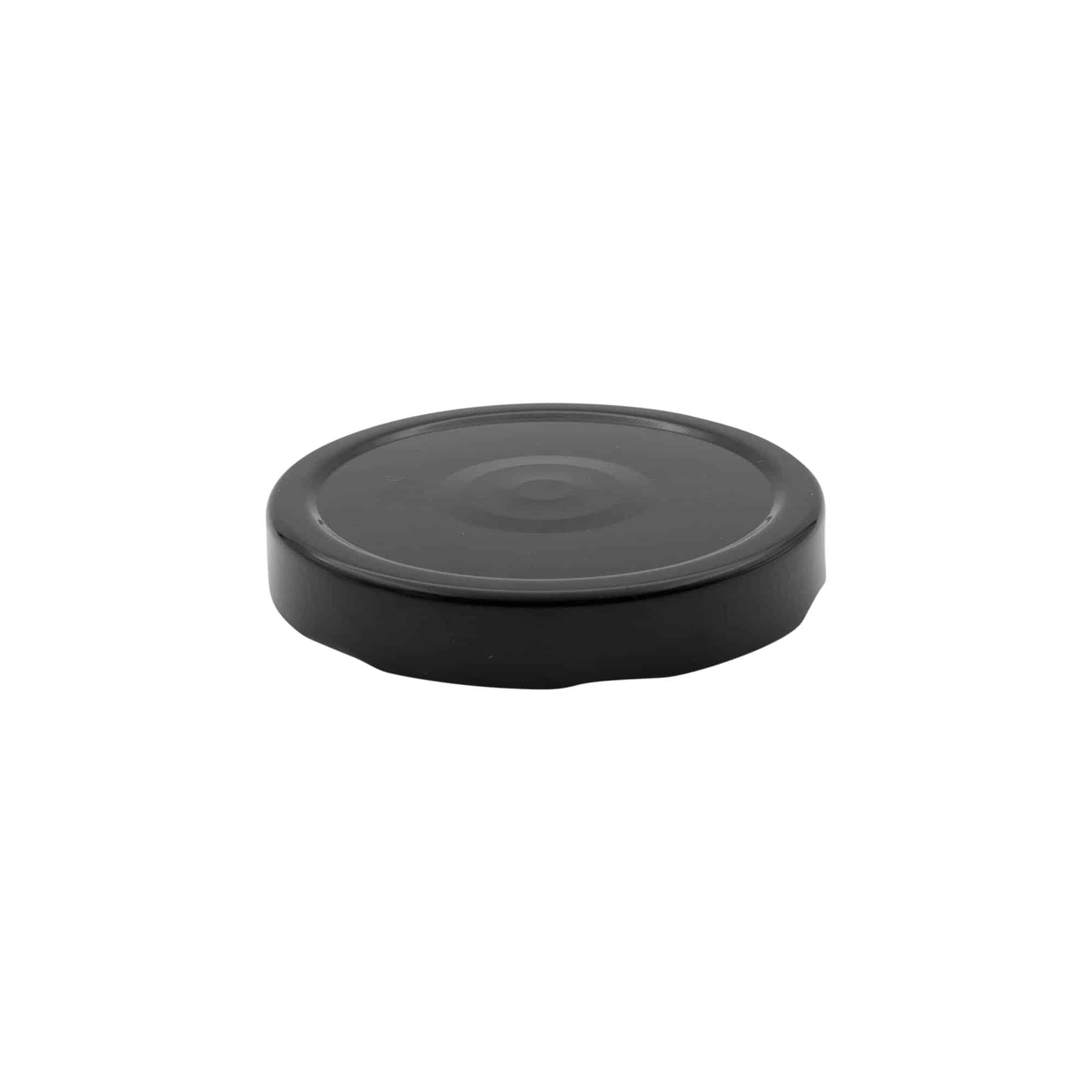 Deep-Twist-Off-lokk, hvit blikkplate, svart, for åpning: Deep-TO 82
