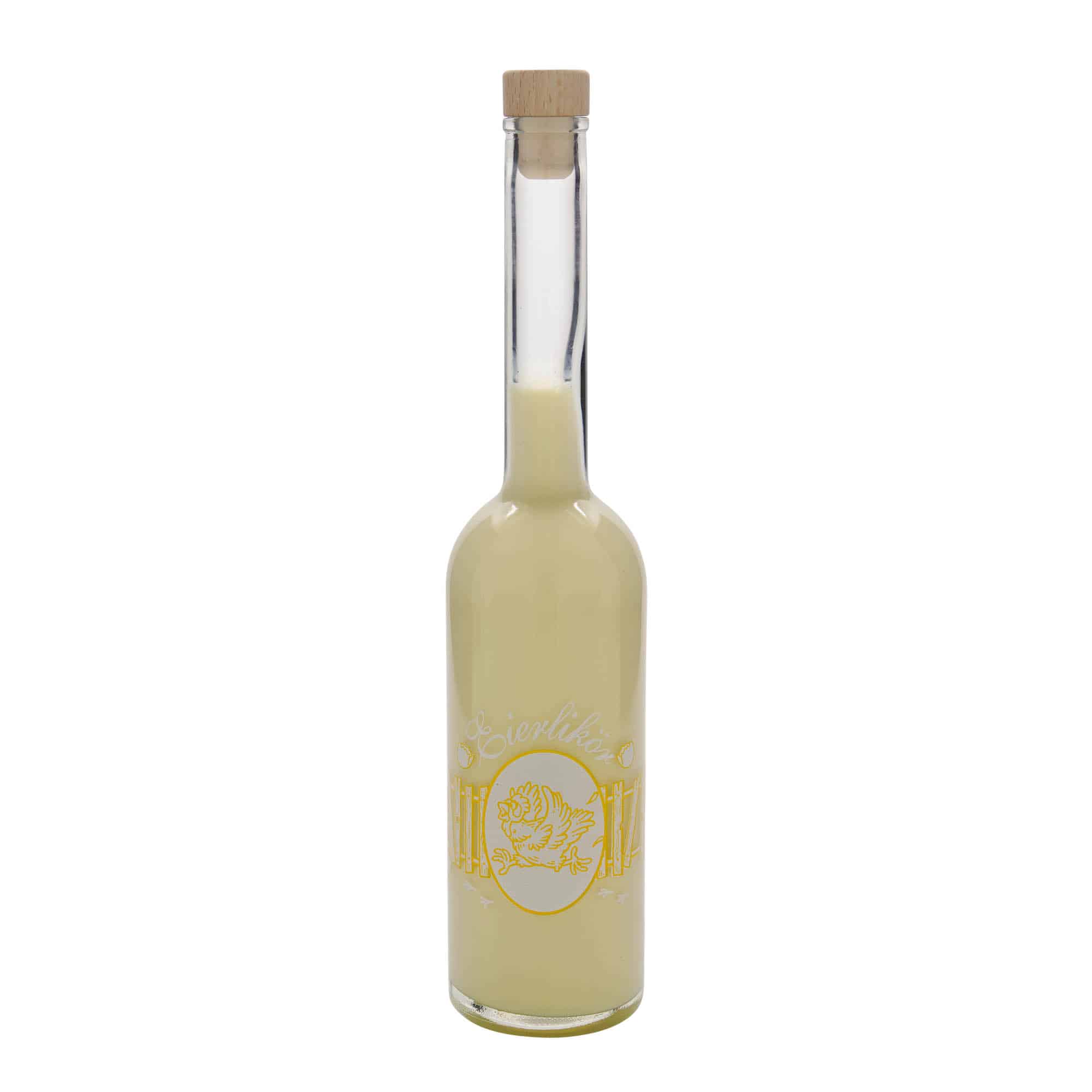 500 ml glassflaske "Opera", motiv: Eggelikør, åpning: Kork