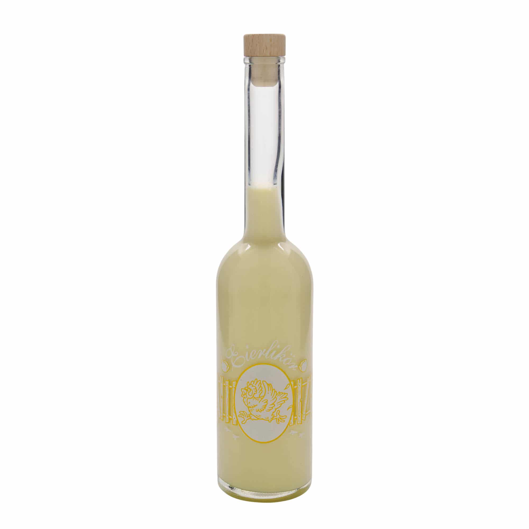 500 ml glassflaske 'Opera', motiv: eggelikør, åpning: kork