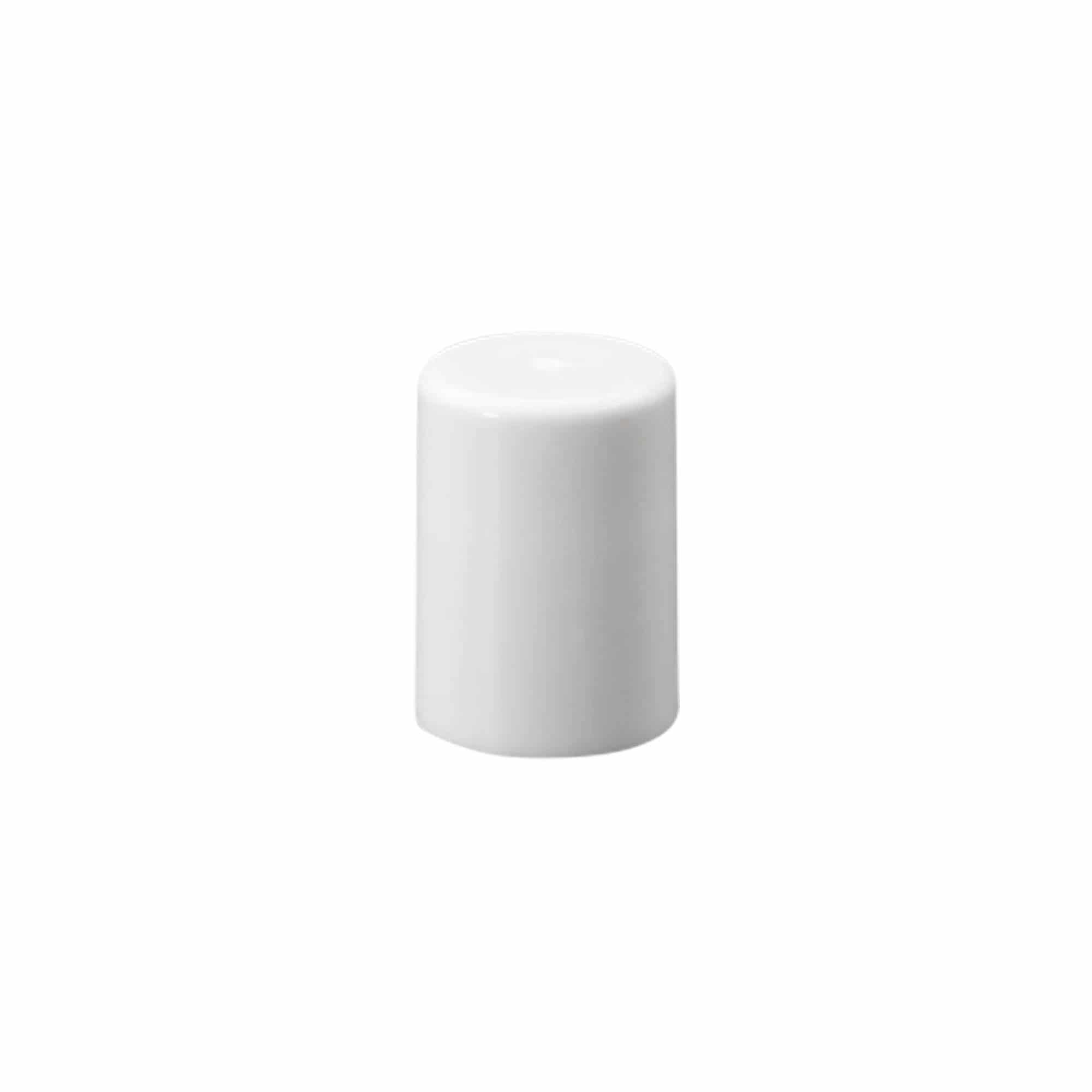 Hette for 10 ml roll-on-flaske, PP-plast, hvit, for åpning: Skrulokk Hette for 10 ml roll-on-flaske, PP-plast, hvit, for åpning: Skrulokk