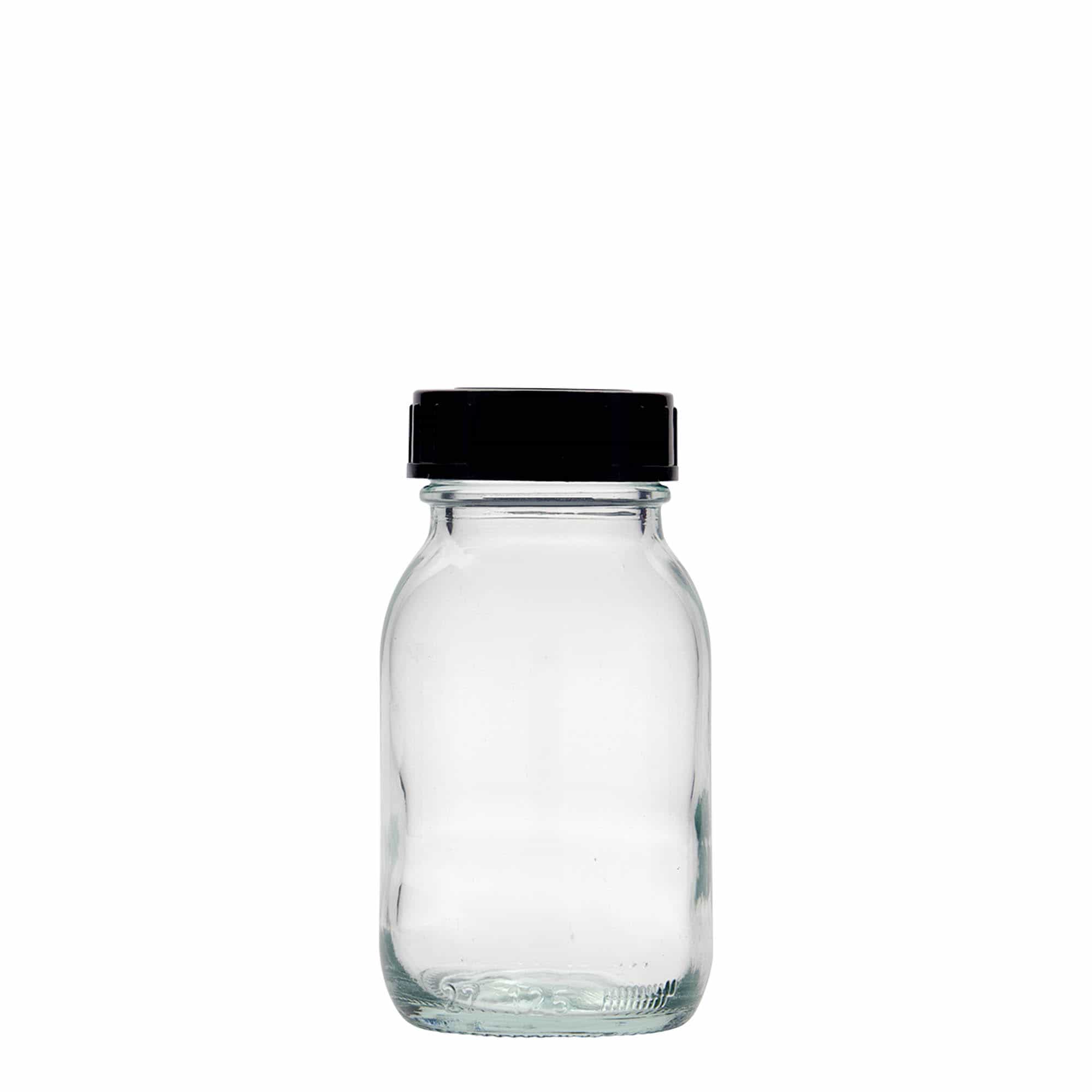 125 ml vid hals glass, åpning: DIN 40
