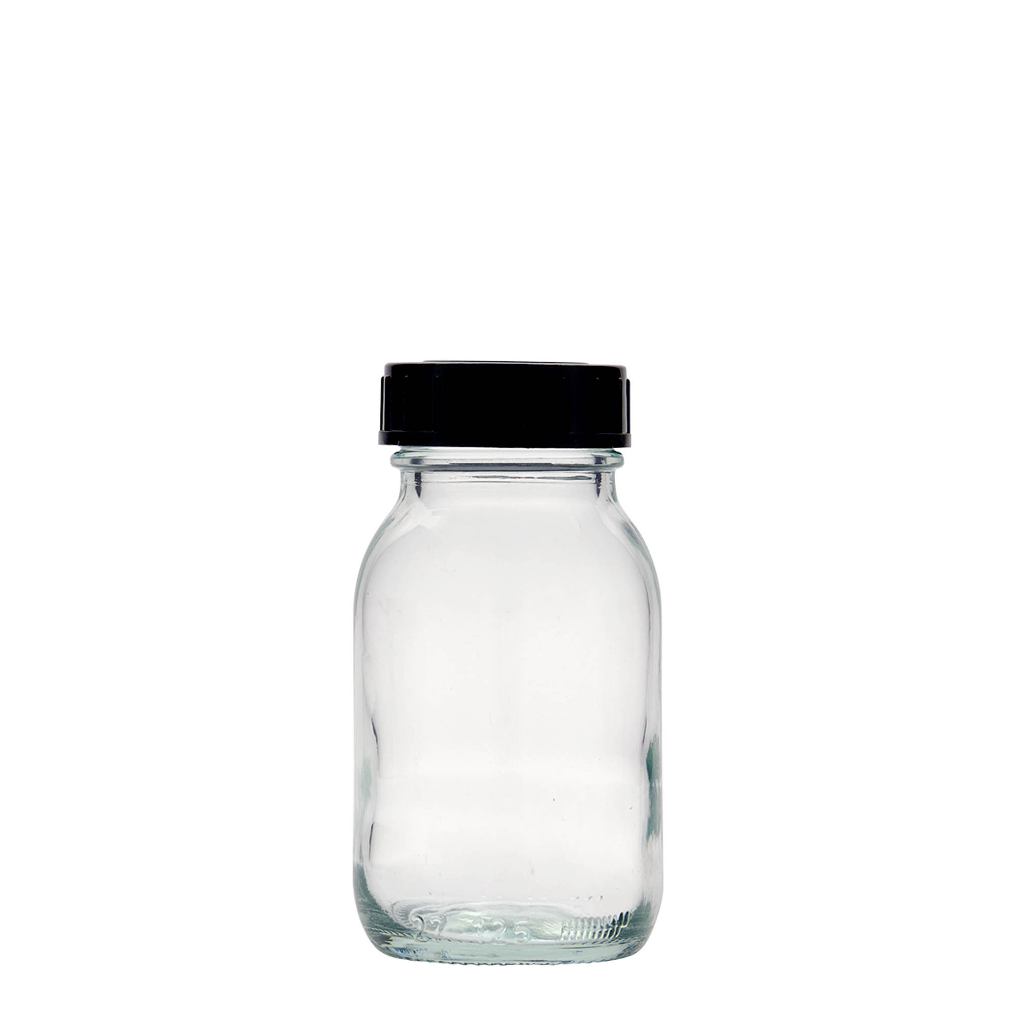 125 ml vid hals glass, åpning: DIN 40 125 ml vid hals glass, åpning: DIN 40