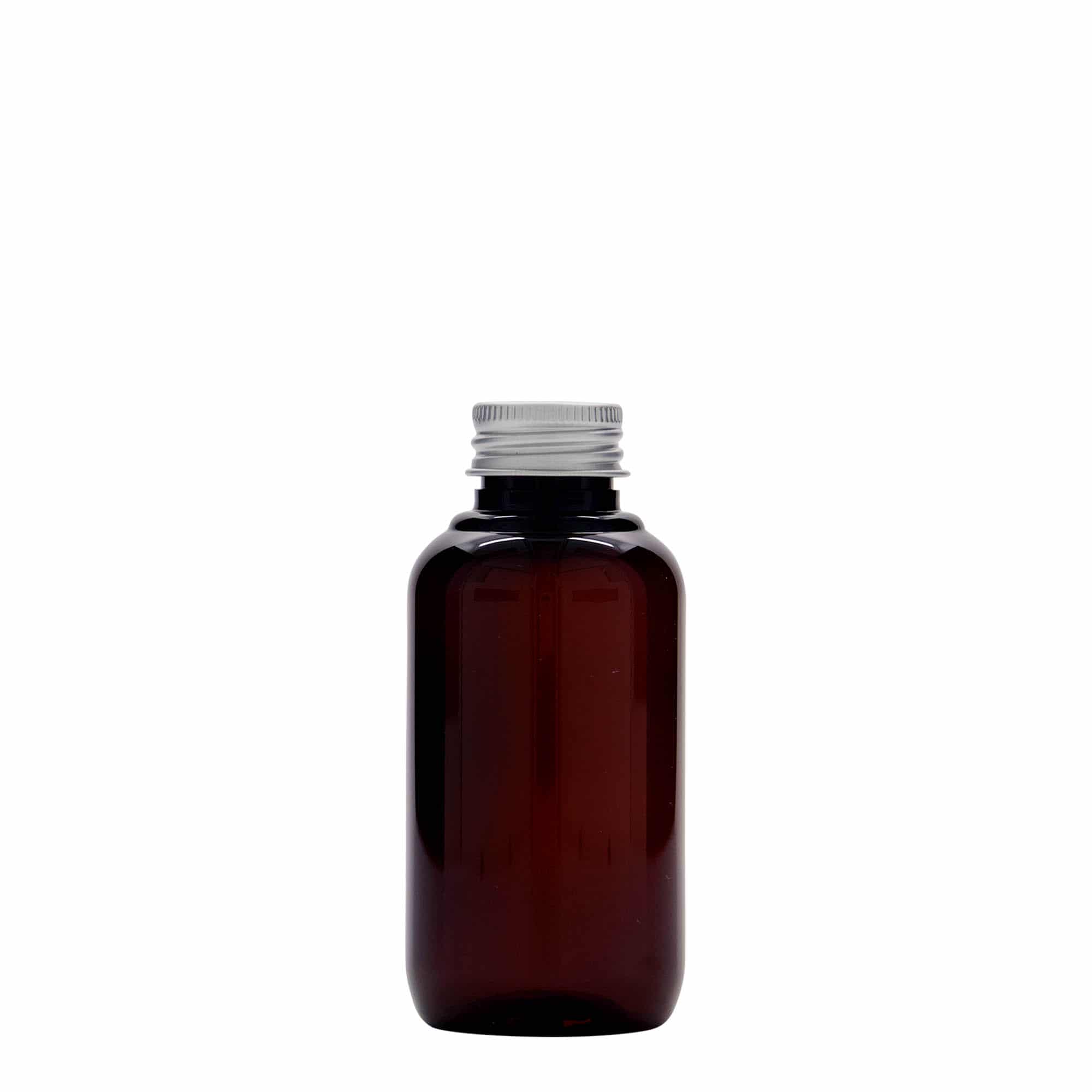 100 ml resirkuleringsplastflaske "Victor"s Best", PCR, brun, åpning: 24/410