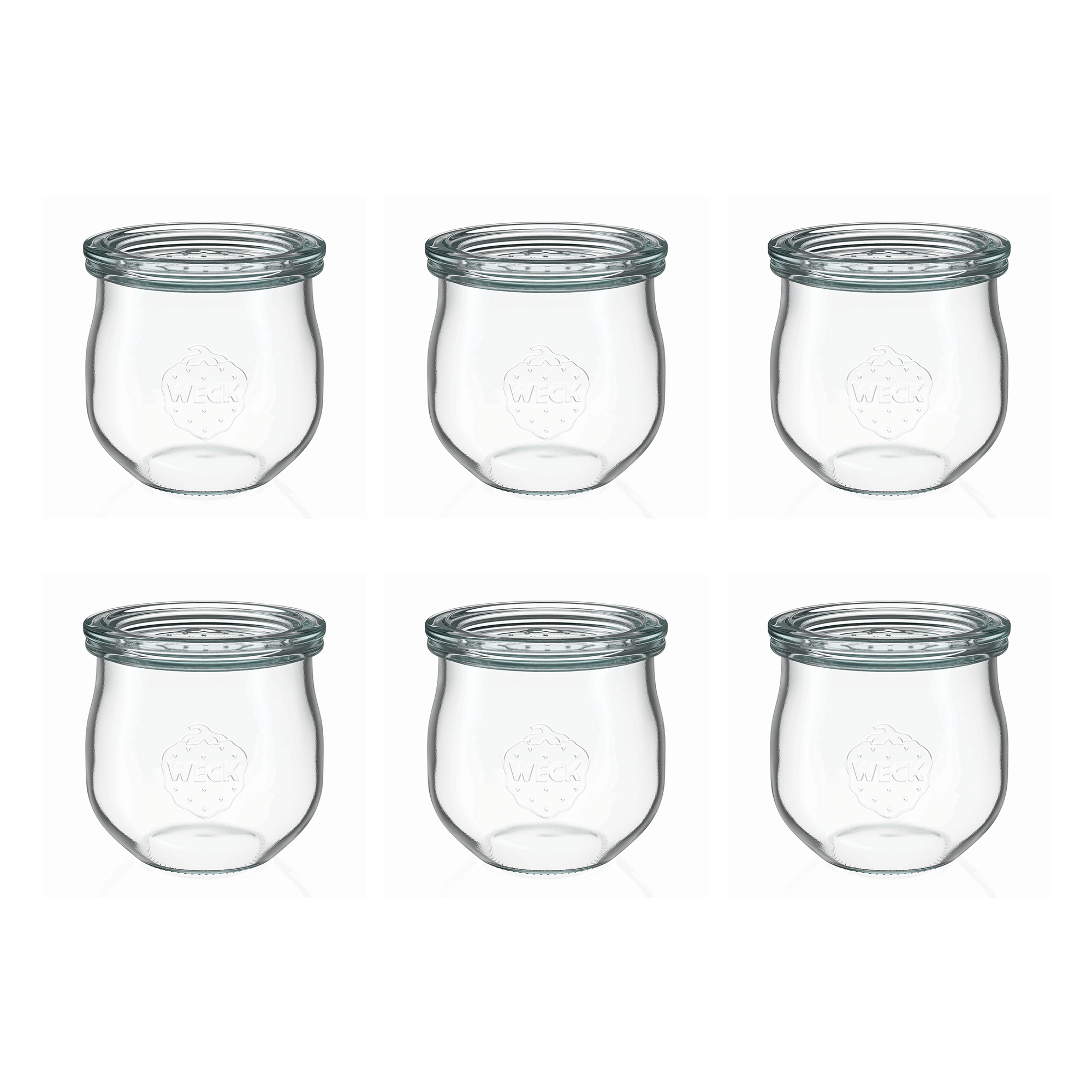 6x 370 ml WECK-tulipanglass med glasslokk RR 80