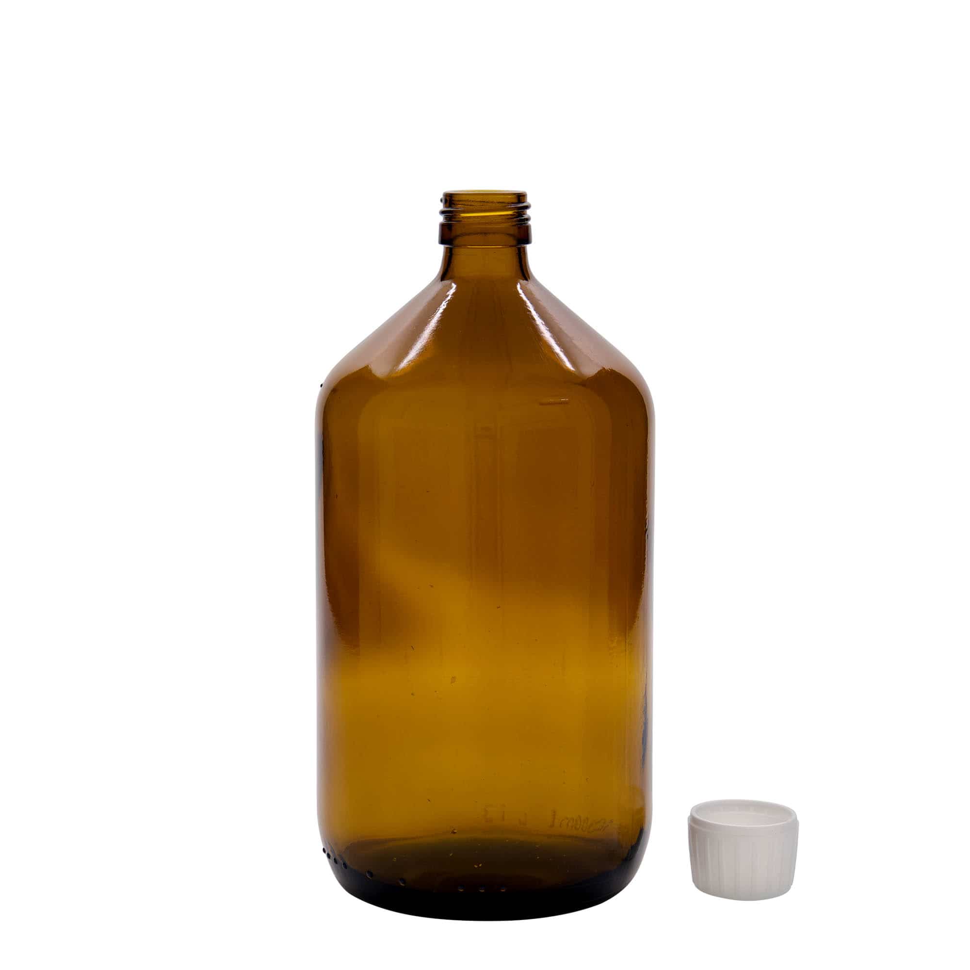 1000 ml medisinflaske, brun, glass, åpning: PP 28