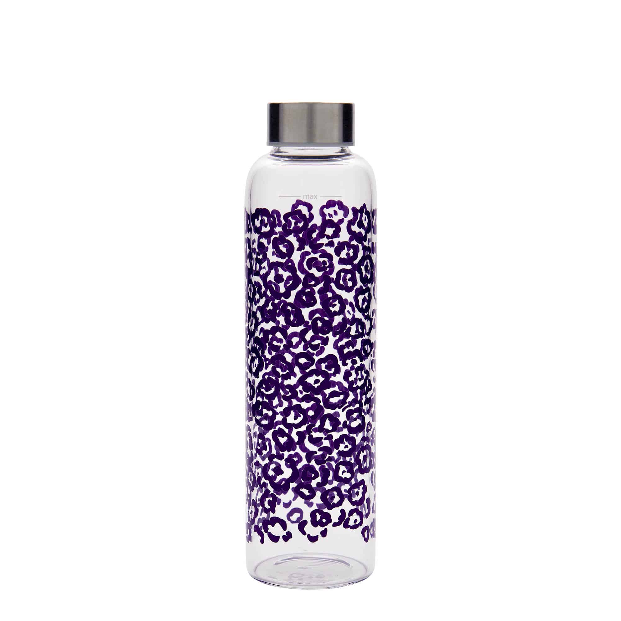 500 ml drikkeflaske "Perseus", motiv: Lilla blomster, åpning: Skrulokk