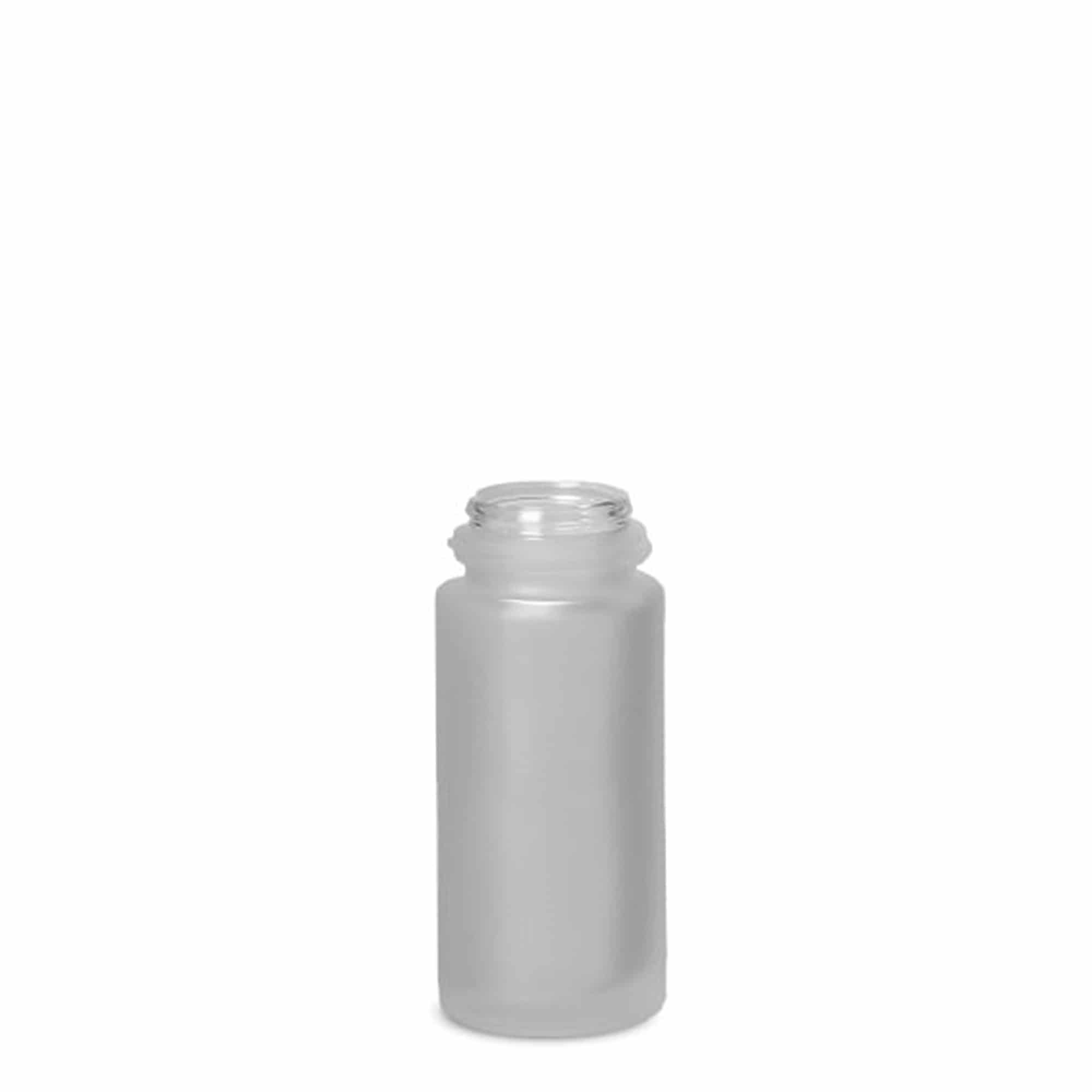 50 ml roll-on-flaske, glass, frostet, åpning: skrukork