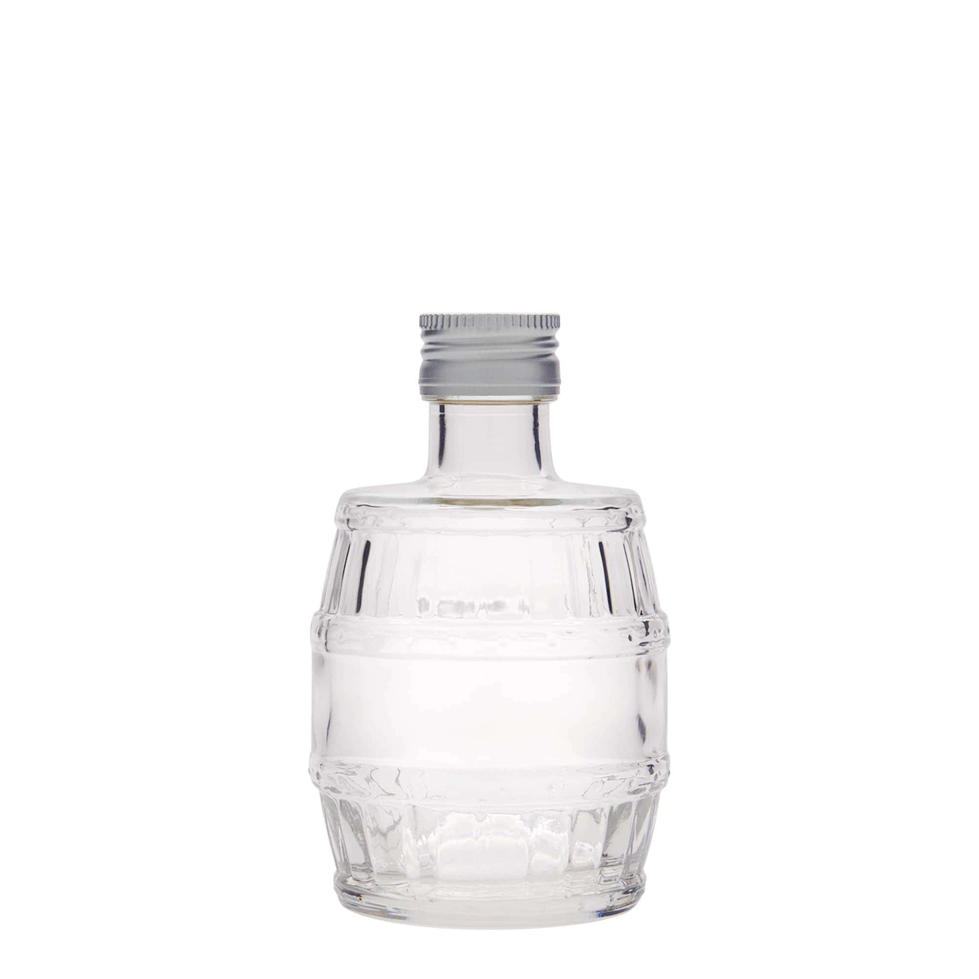 200 ml glassflaske 'Tønne', munn: PP 28