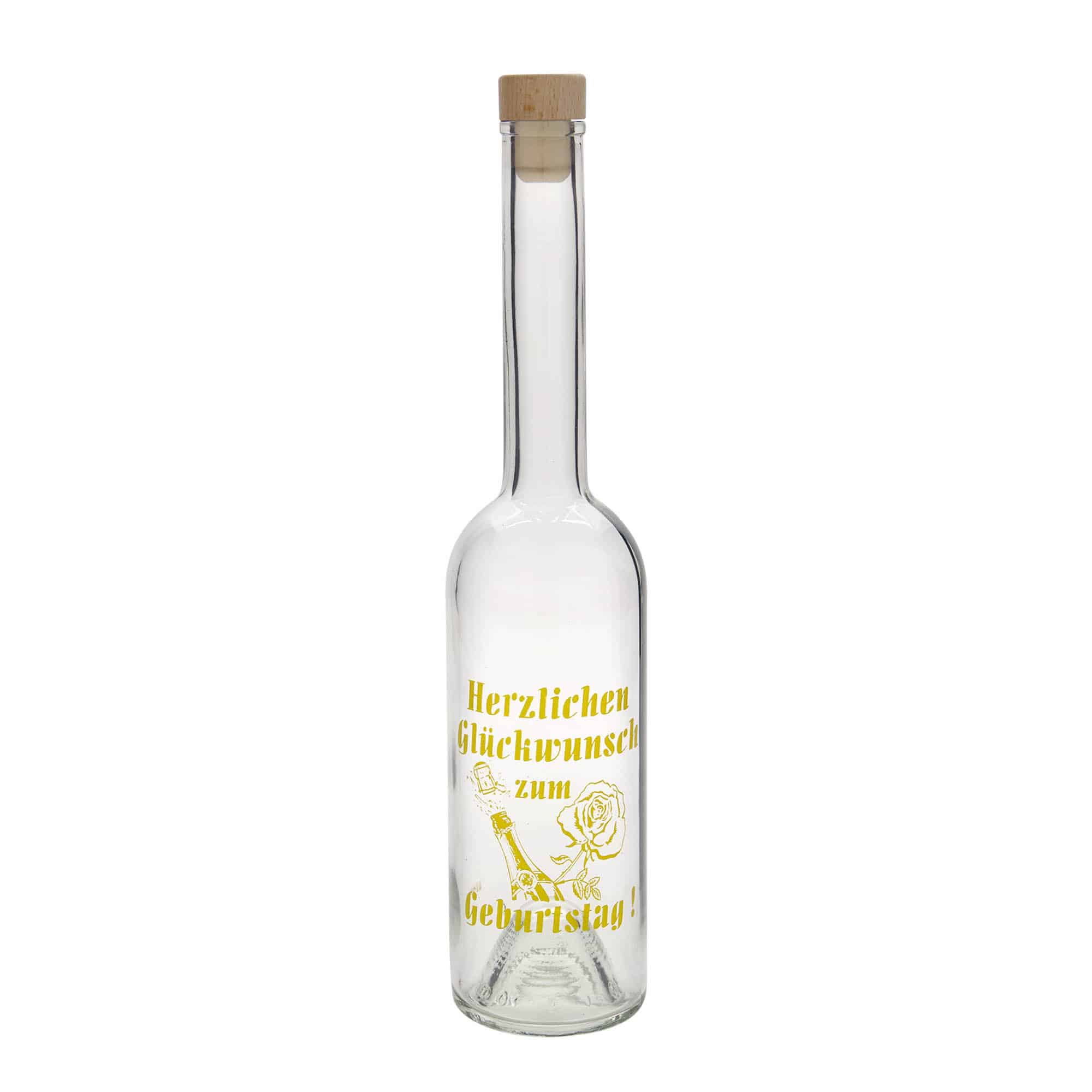 500 ml glassflaske 'Opera', motiv: eple, åpning: kork