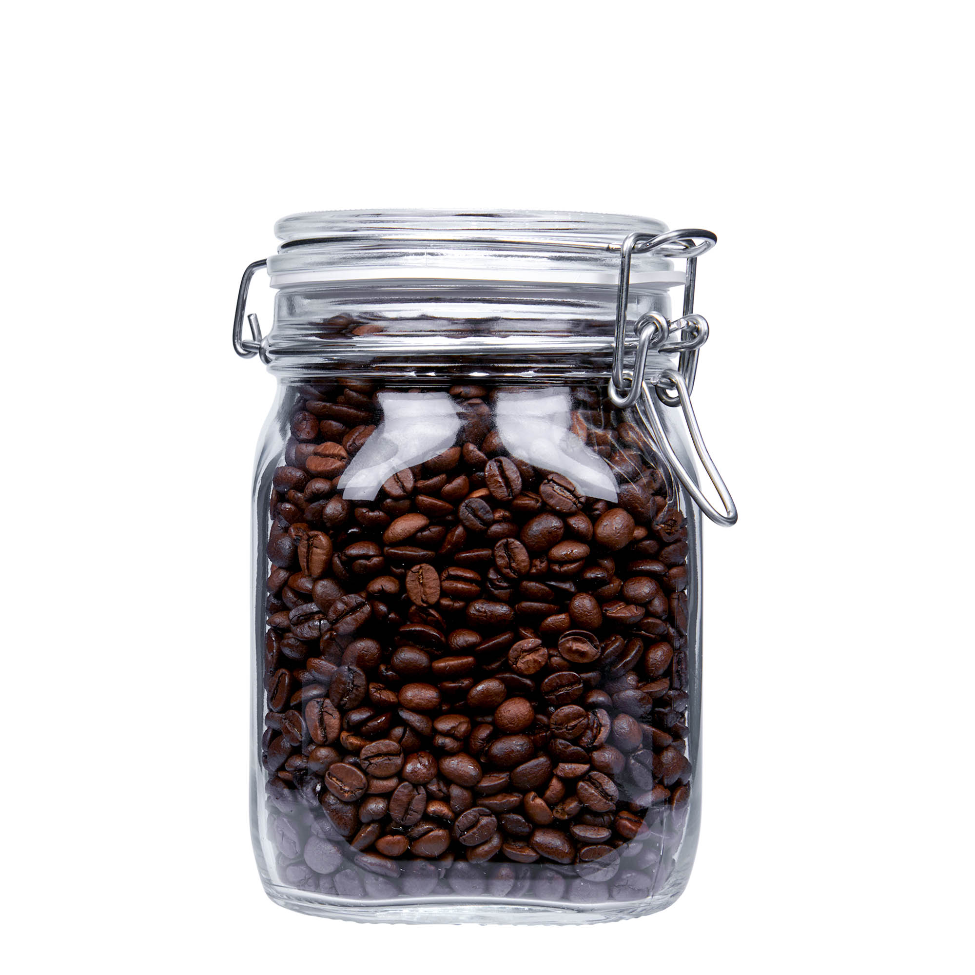 1.000 ml trådspenneglass 'Fido', firkantet, åpning: trådspenne-lukking