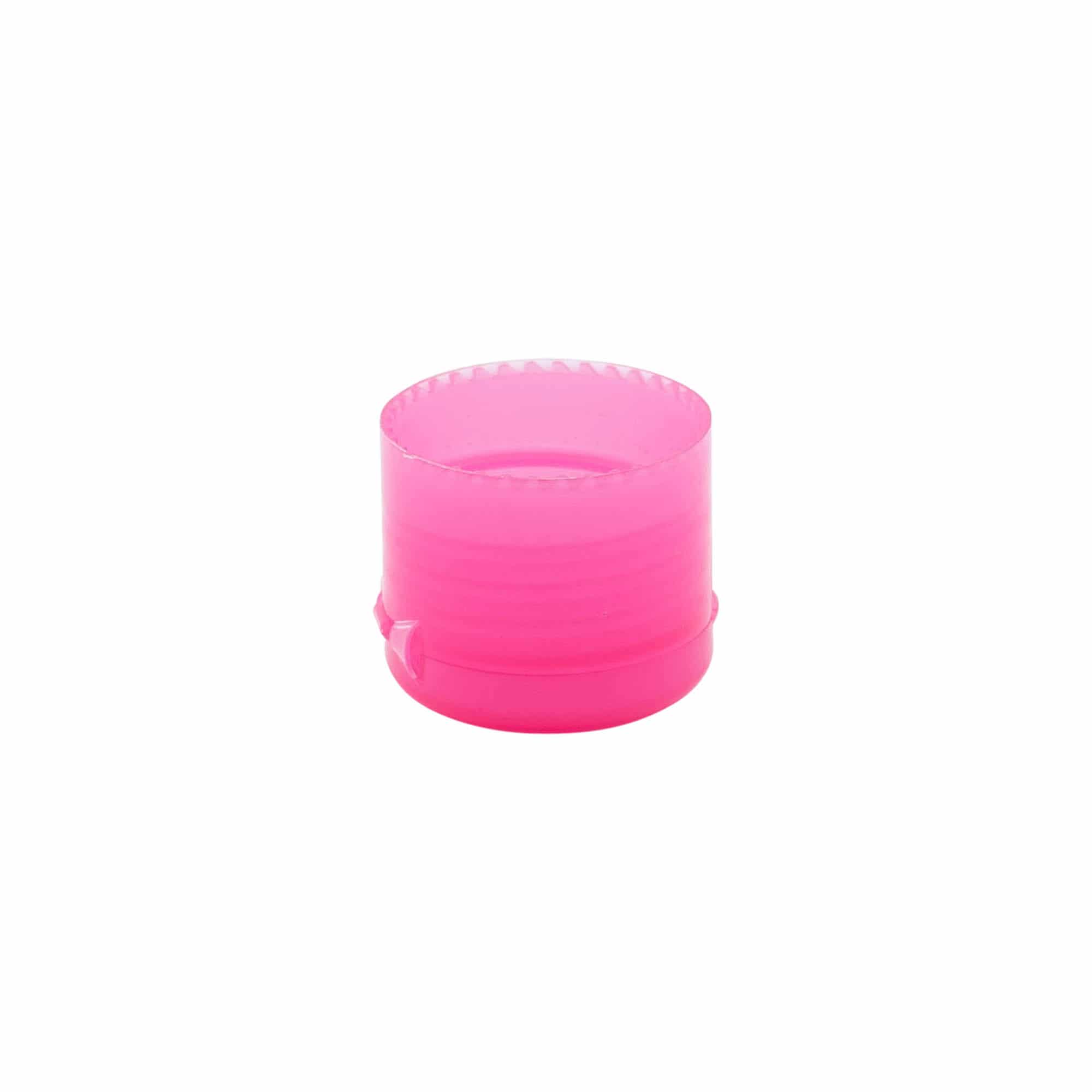 Skruelokk med hengsel, PP-plast, rosa, for åpning: 24/410
