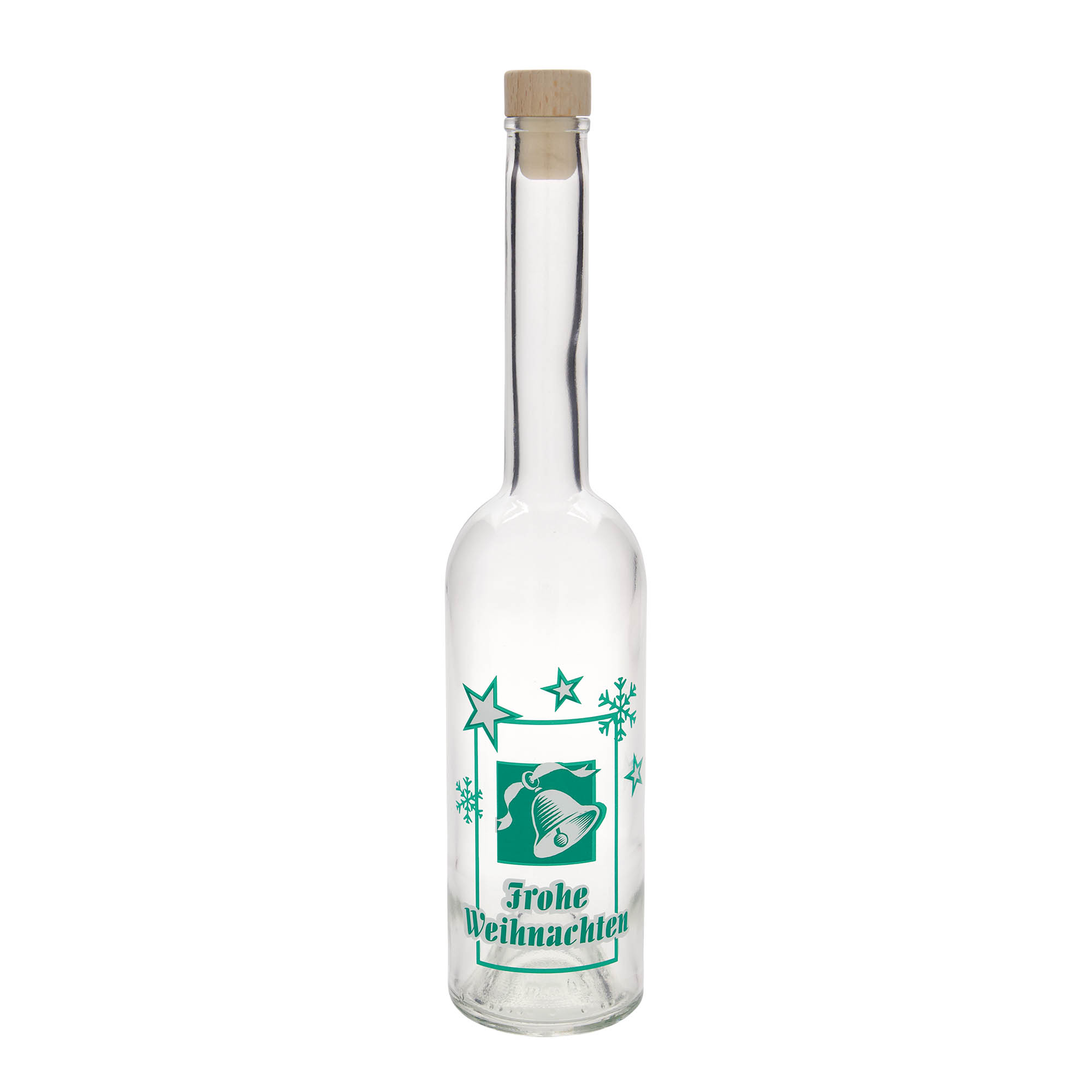 500 ml glassflaske 'Opera', motiv: God jul, munnstykke: kork