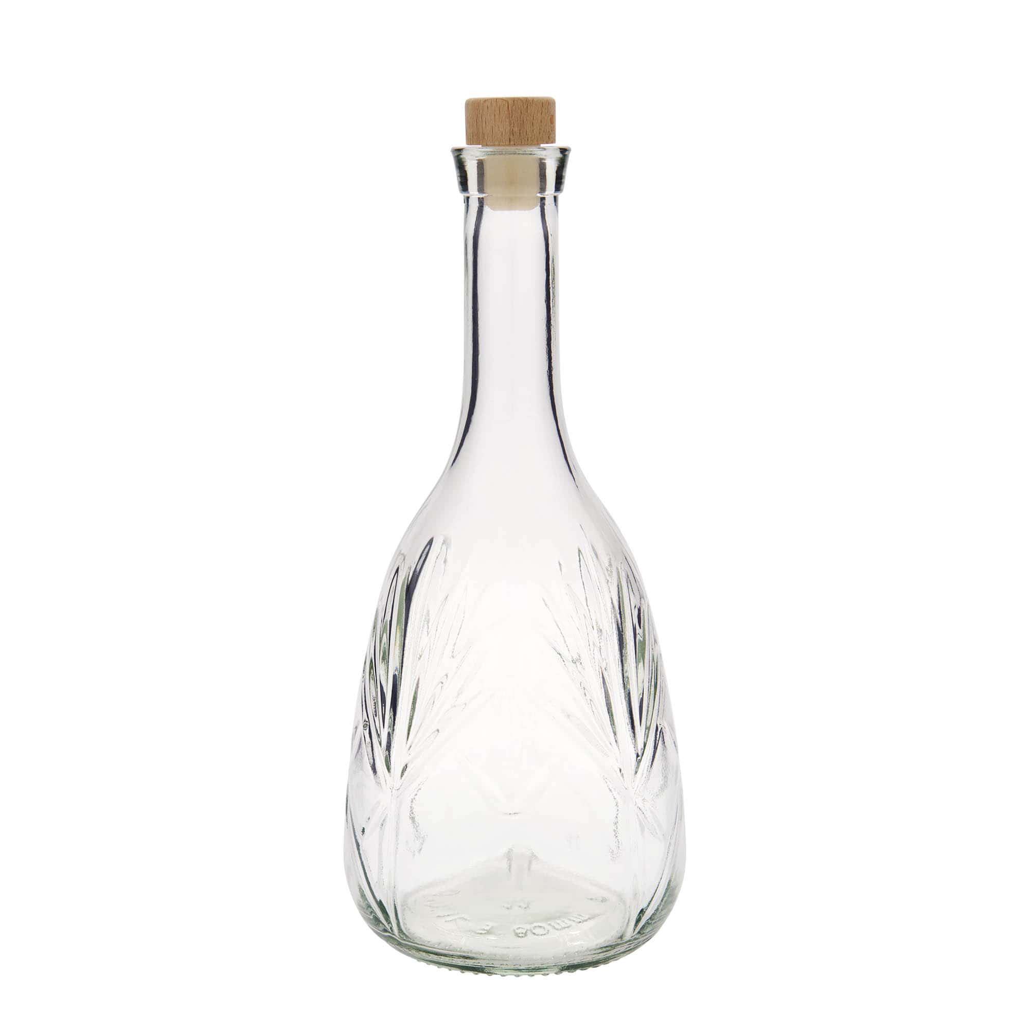 1.000 ml glassflaske 'Reliefa', åpning: kork