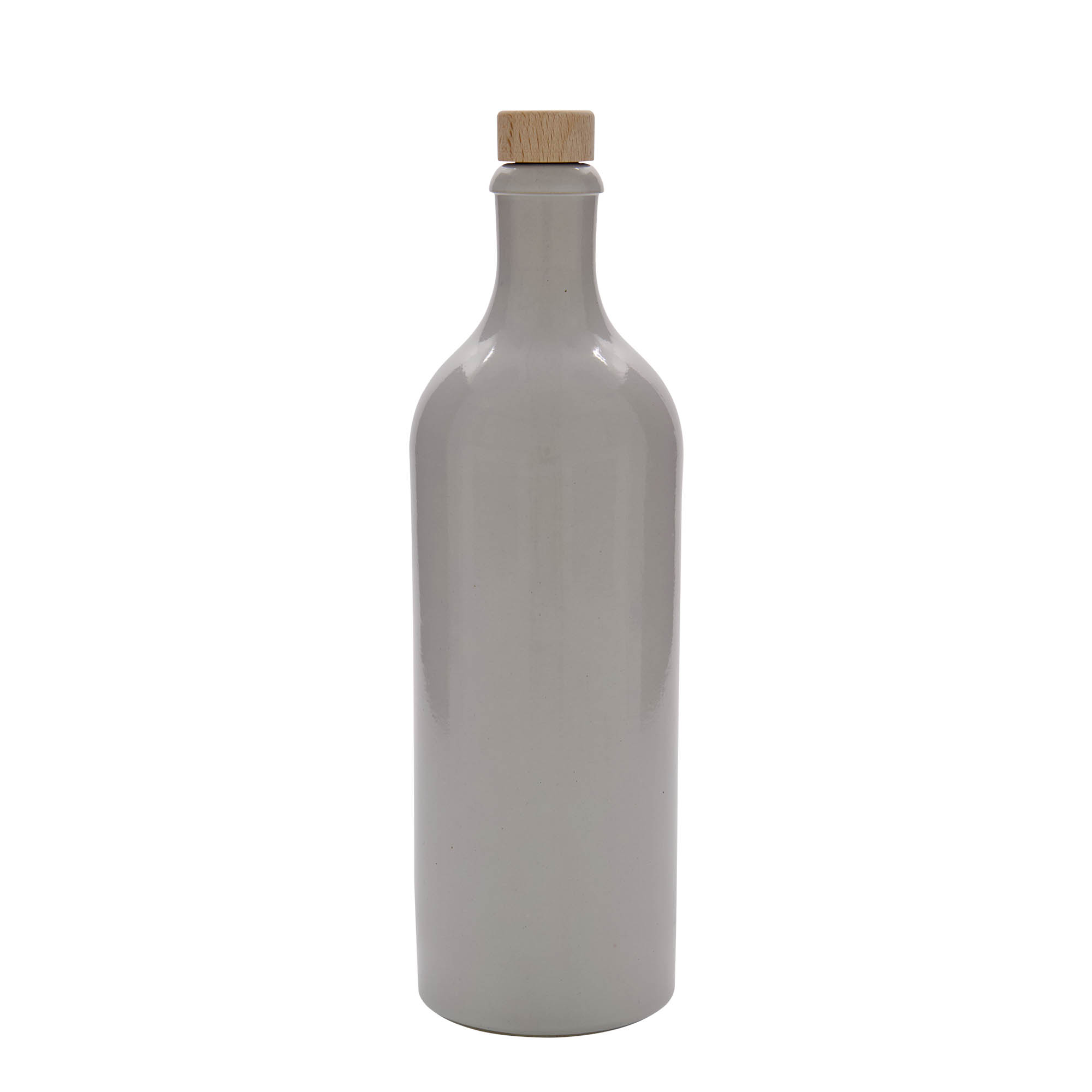 750 ml tonkrukke, steingods, hvit, åpning: kork