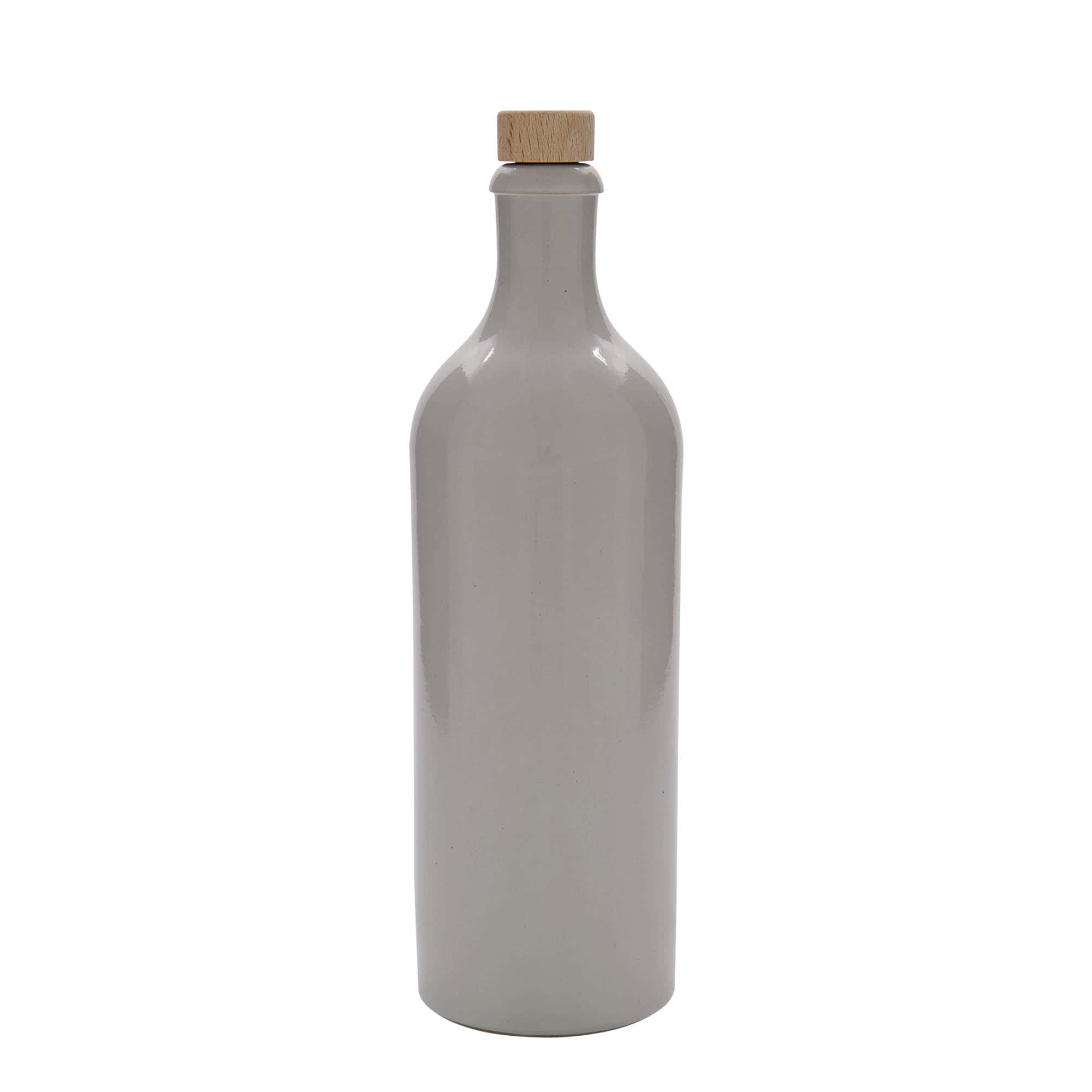 750 ml tonkrukke, steingods, hvit, åpning: kork